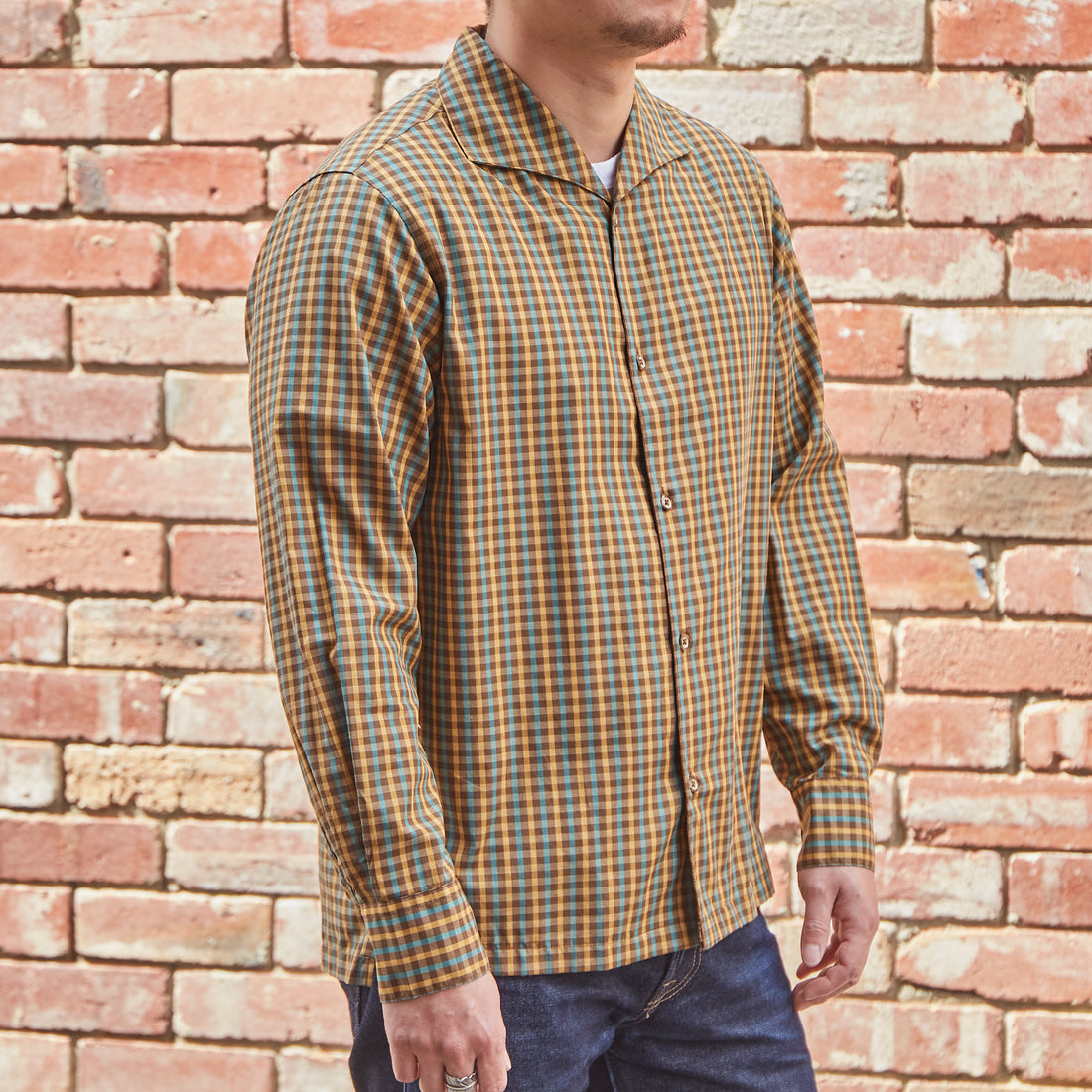 Italian Collar Shirt / Brown