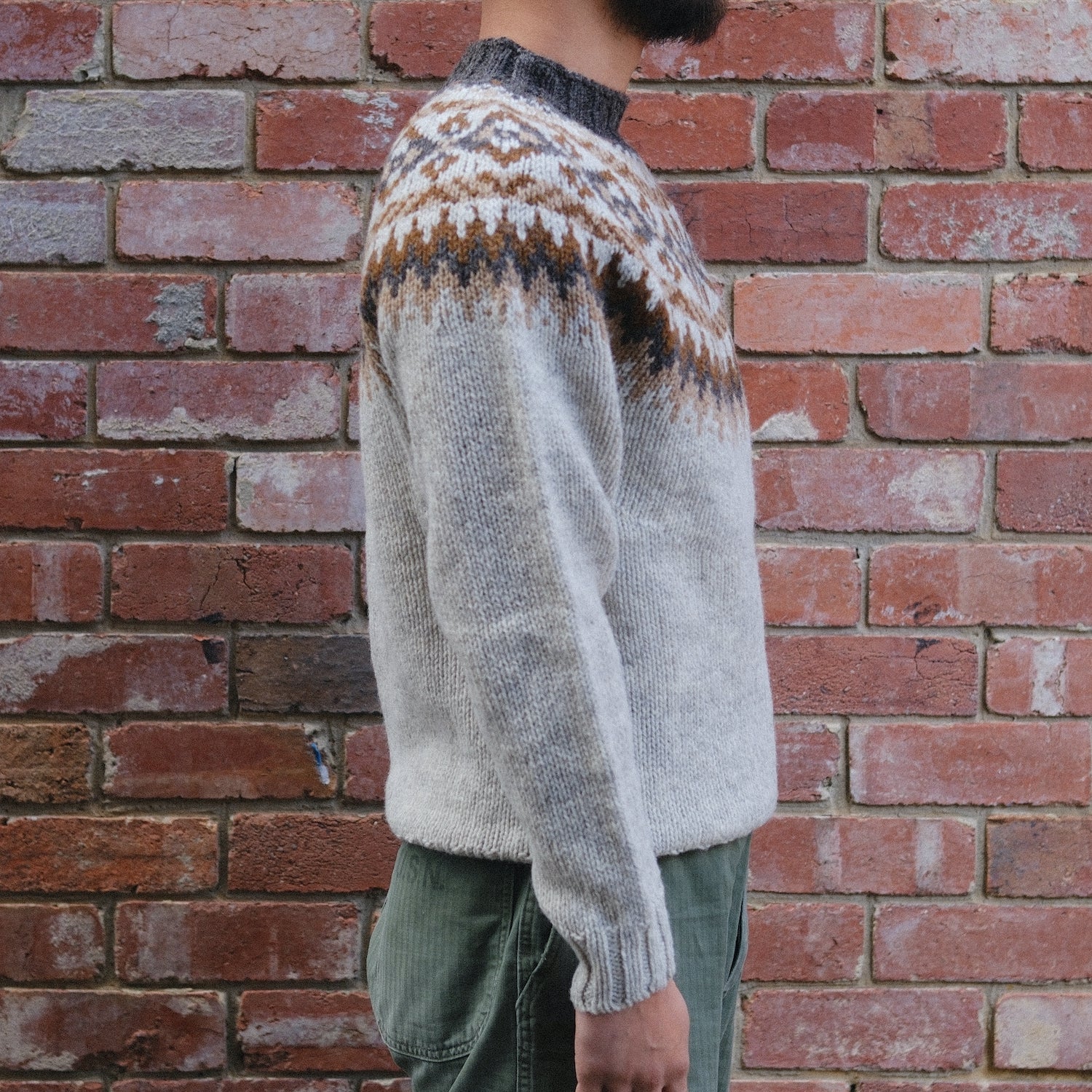 Fairisle Yoke Crew Sweater / Portland