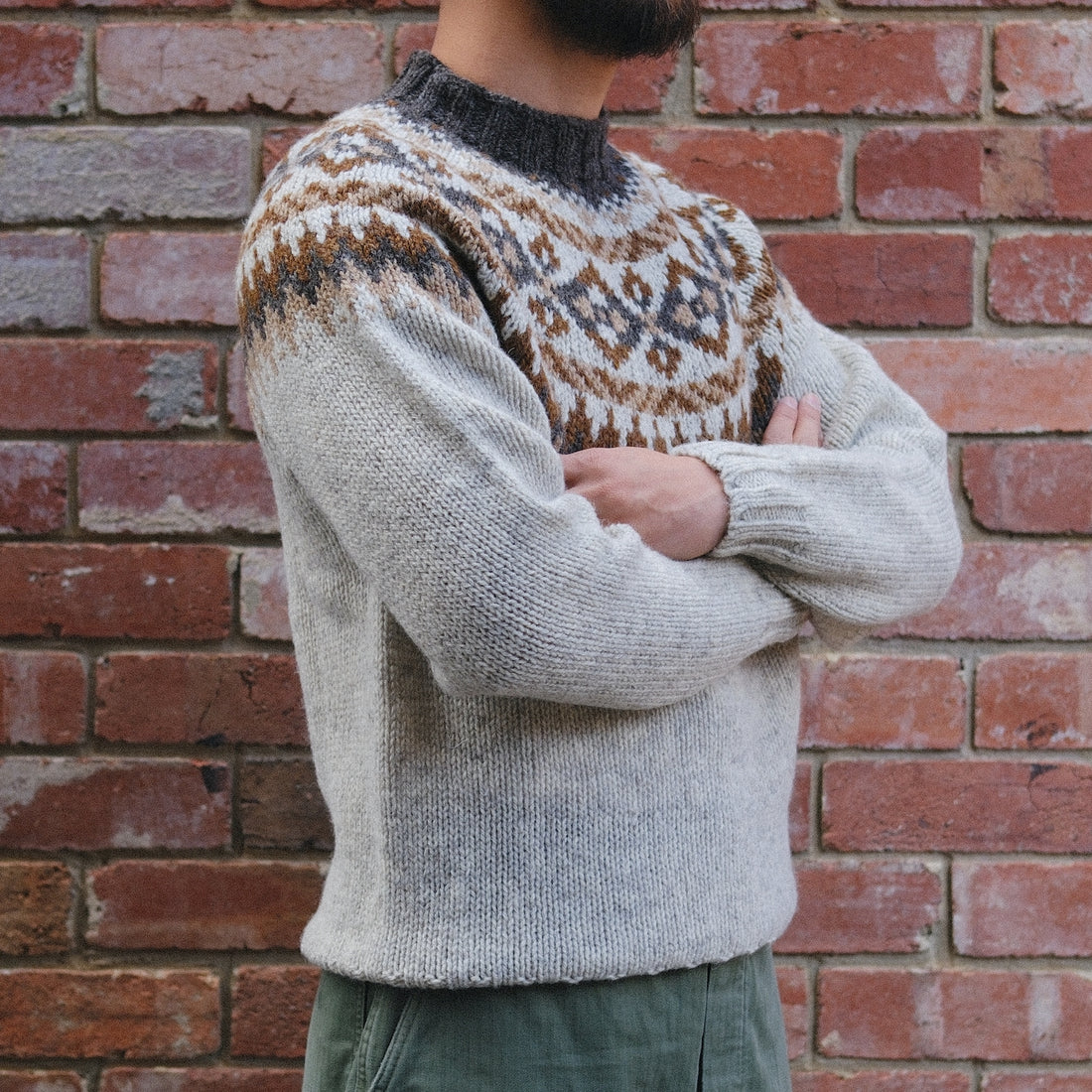 Fairisle Yoke Crew Sweater / Portland