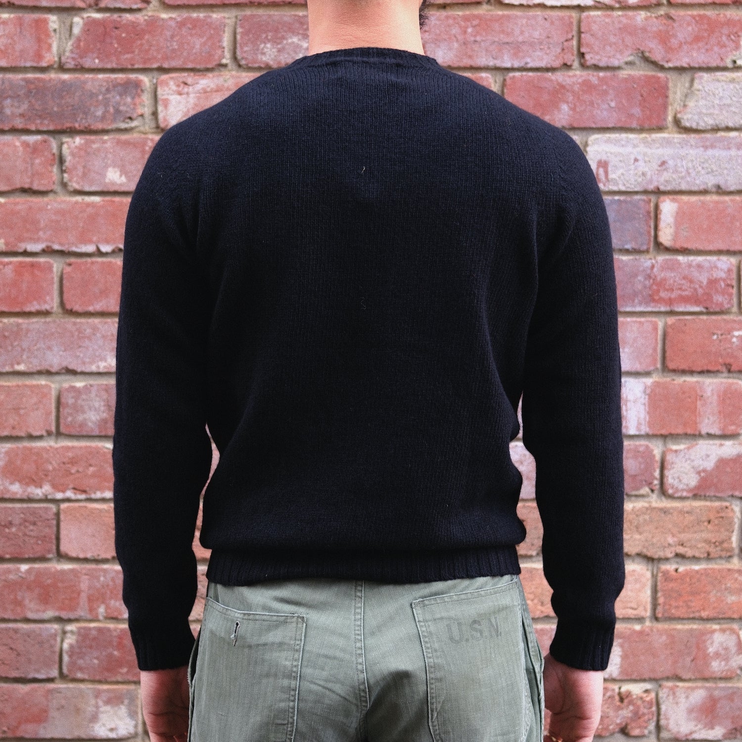 Wool Crew Pullover / Black