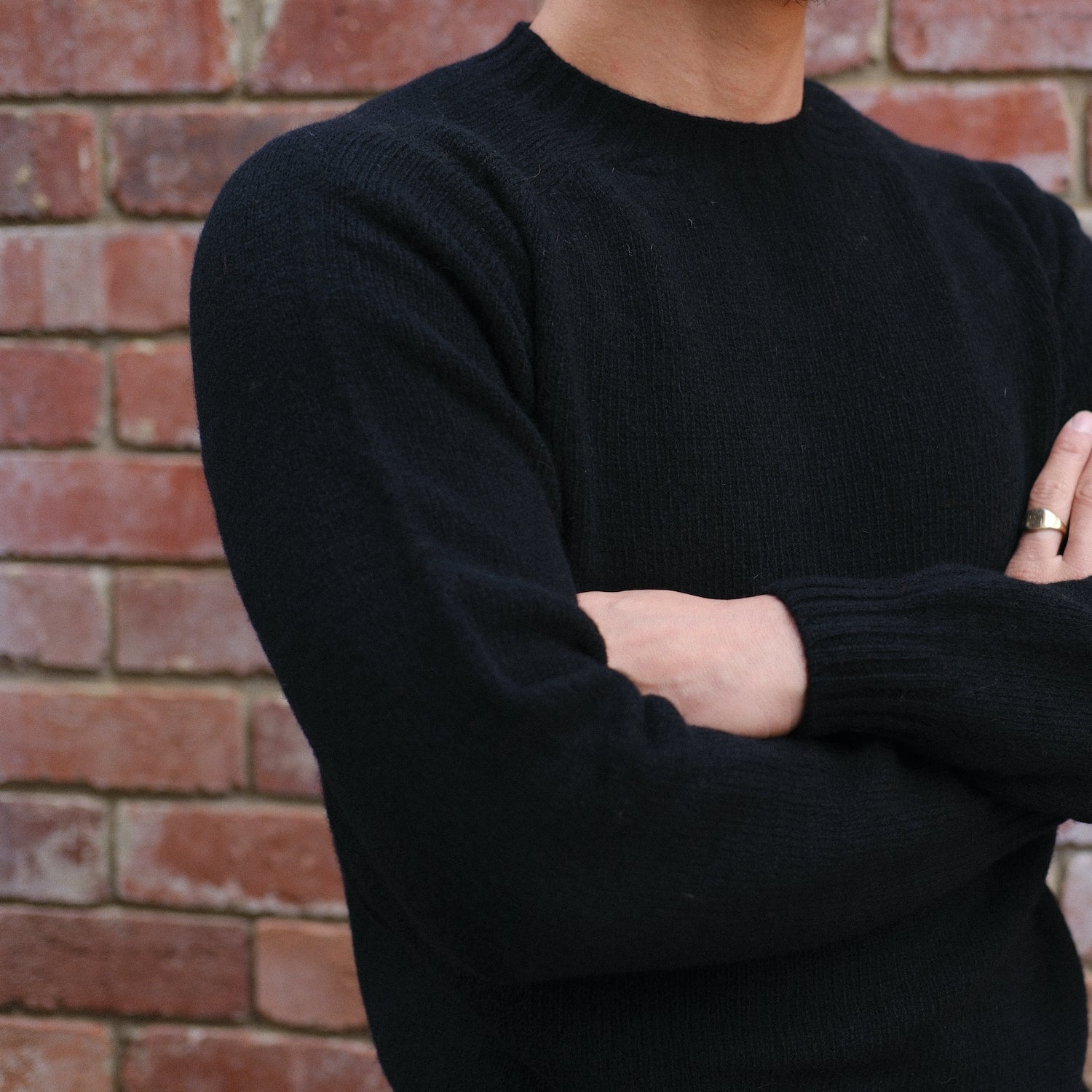 Wool Crew Pullover / Black