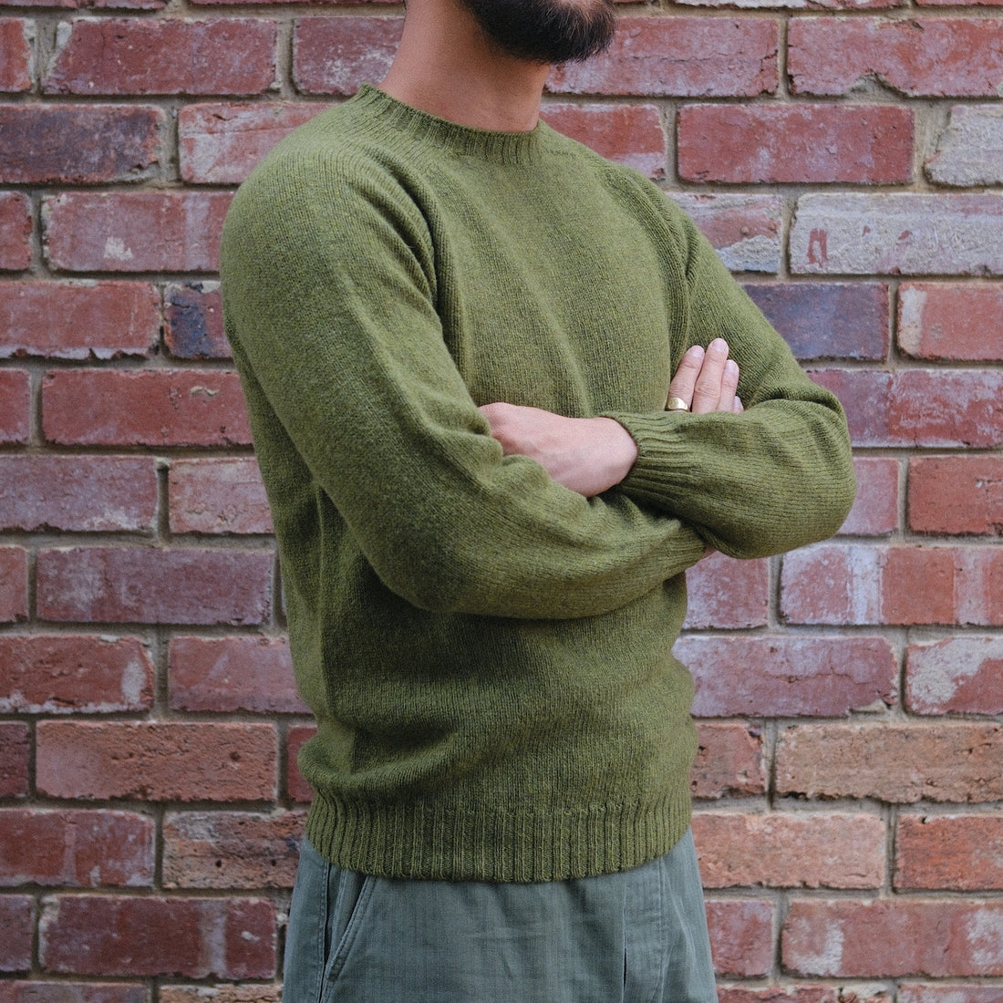 Wool Crew Pullover / Olivegrove