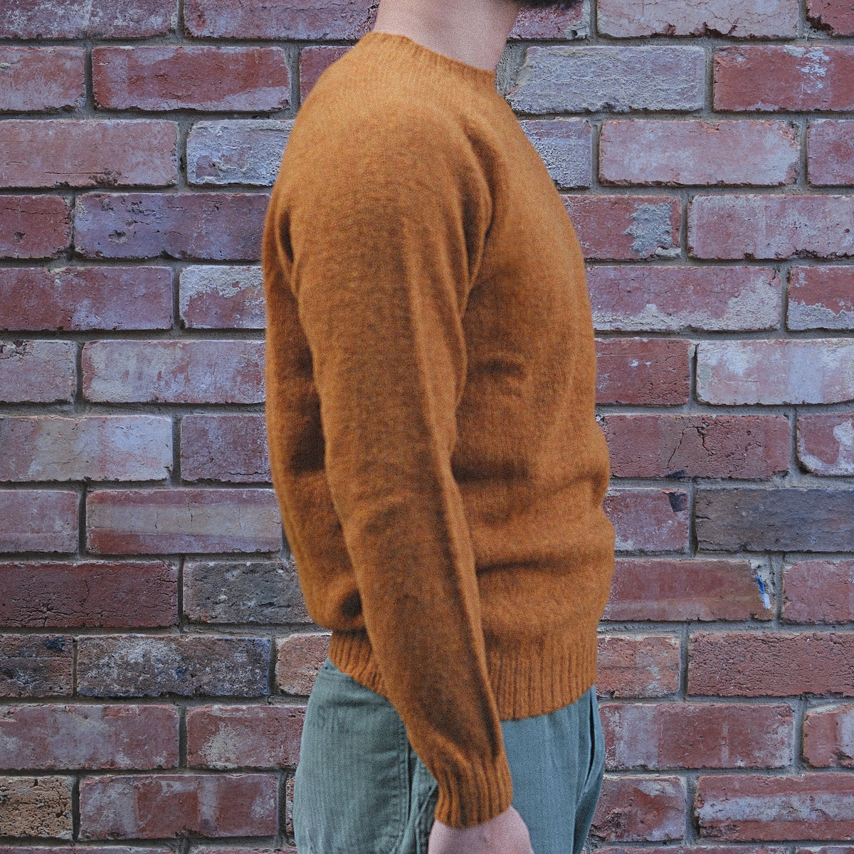 Wool Crew Pullover / Vintage Orange