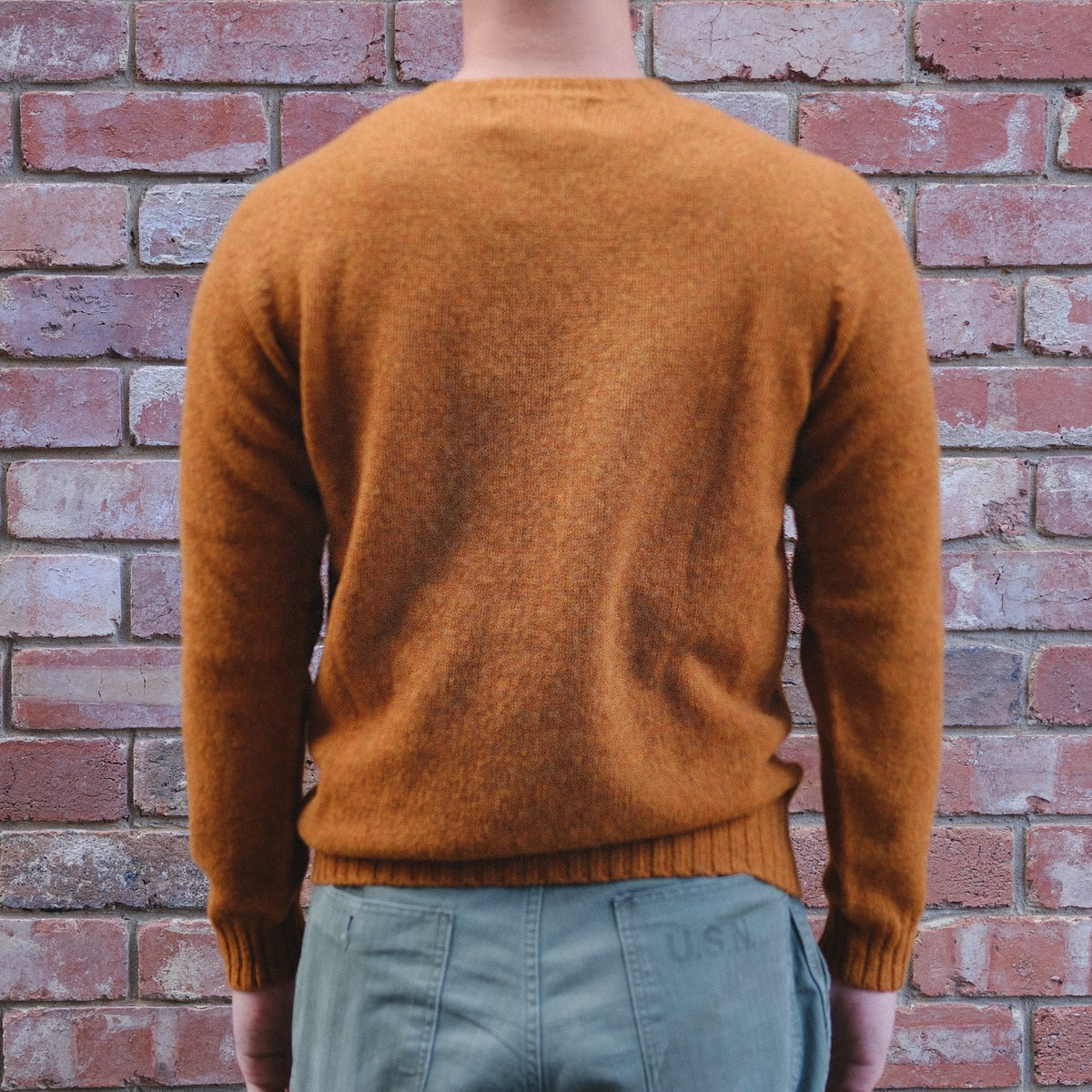 Wool Crew Pullover / Vintage Orange