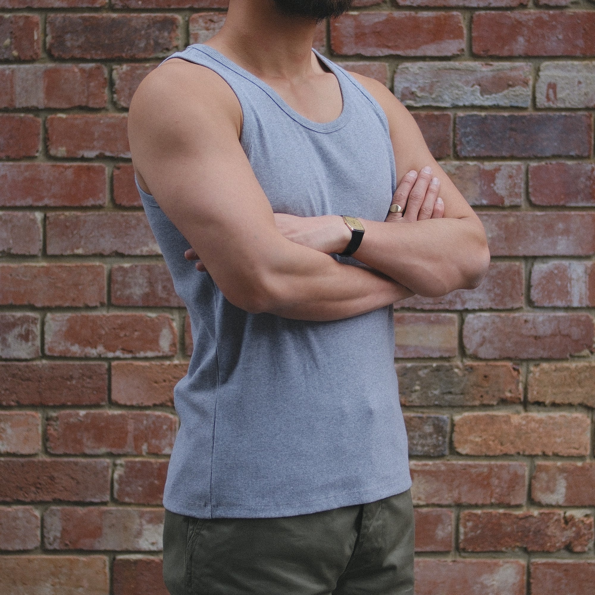 Heavyweight Rib Tank Top / H.GREY