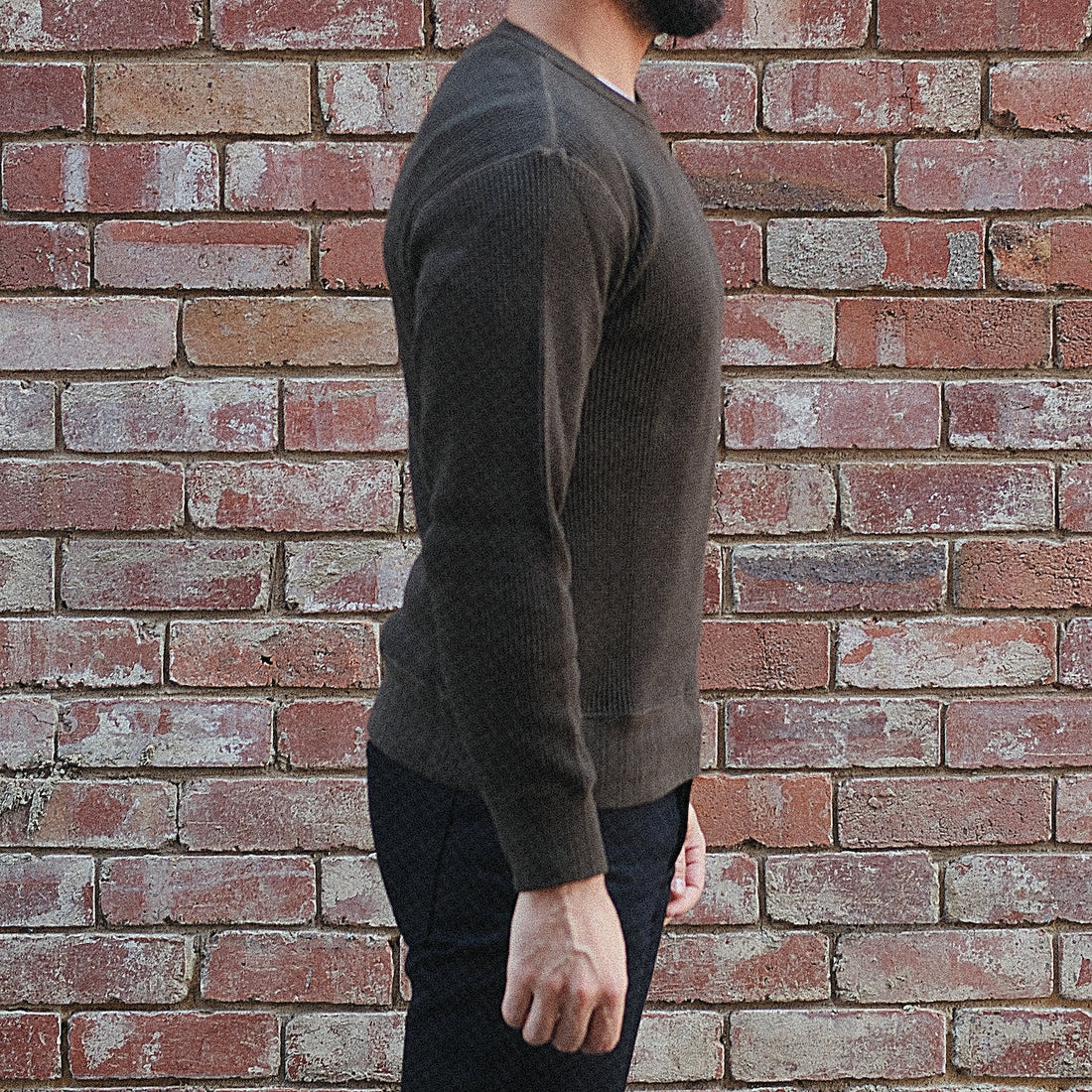 Thermal Sweatshirt/ Waffle Olive