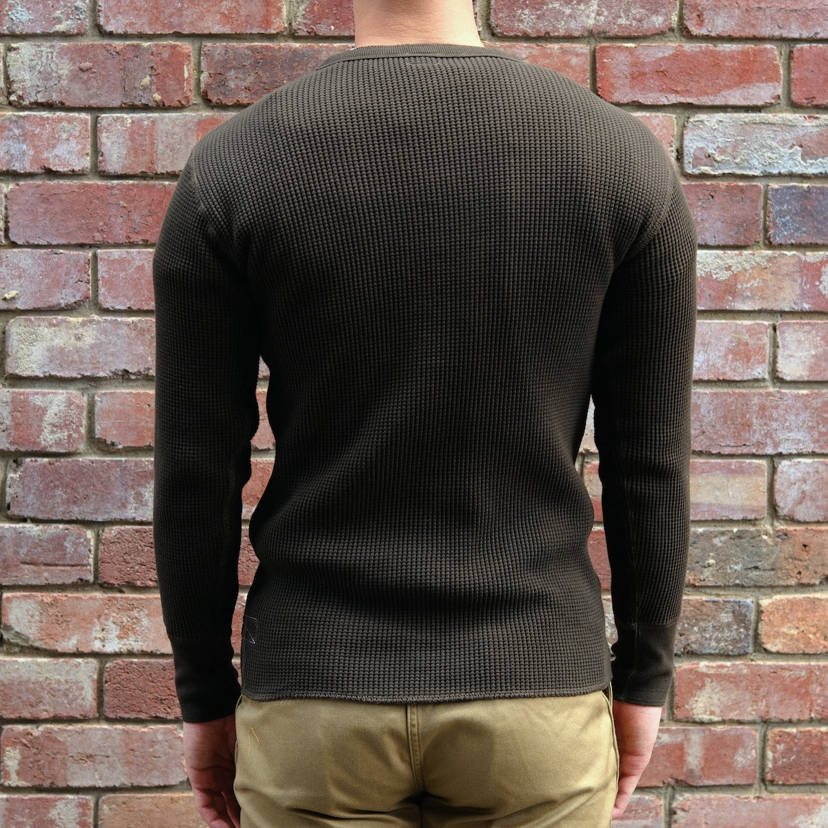 Henley Waffle Tee / Olive