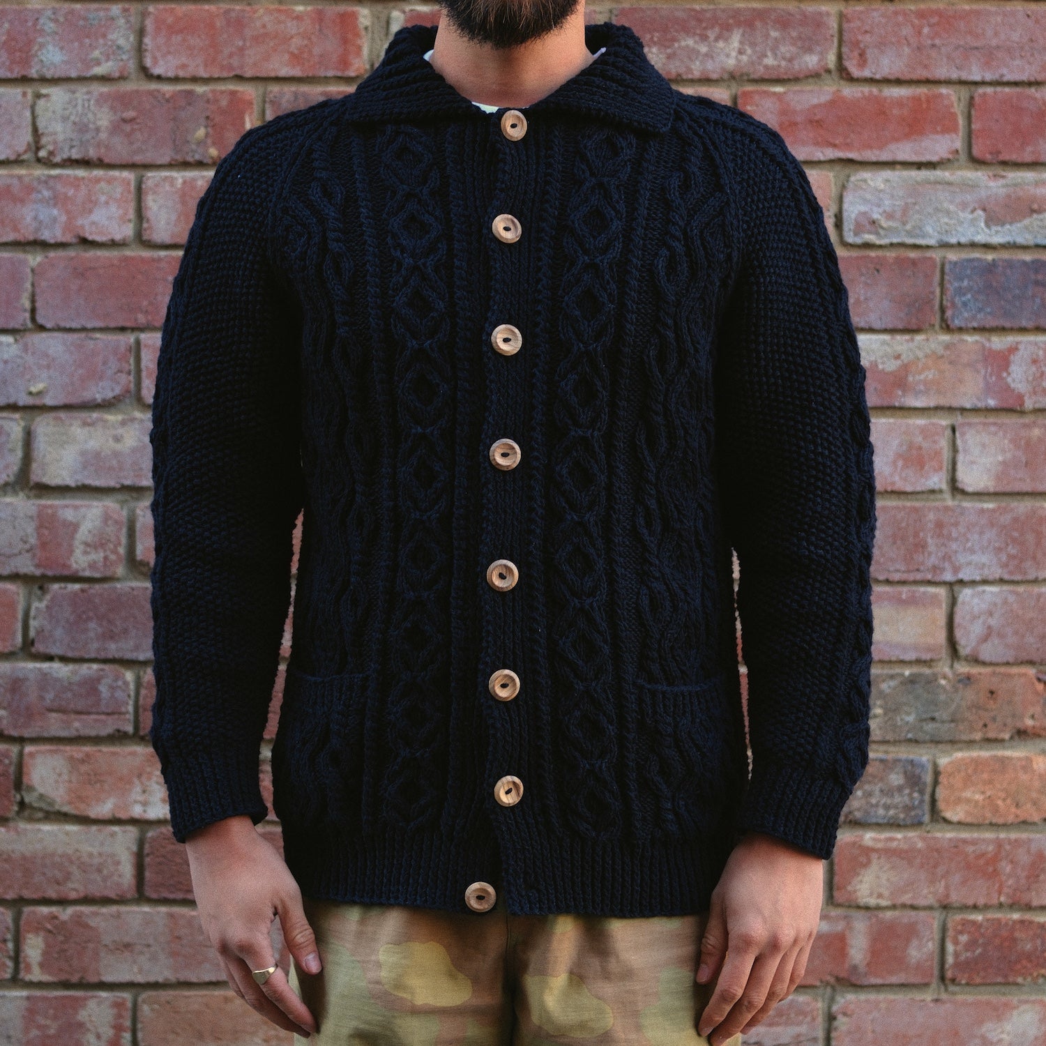 3A Lumber Cardigan / Black Cotton