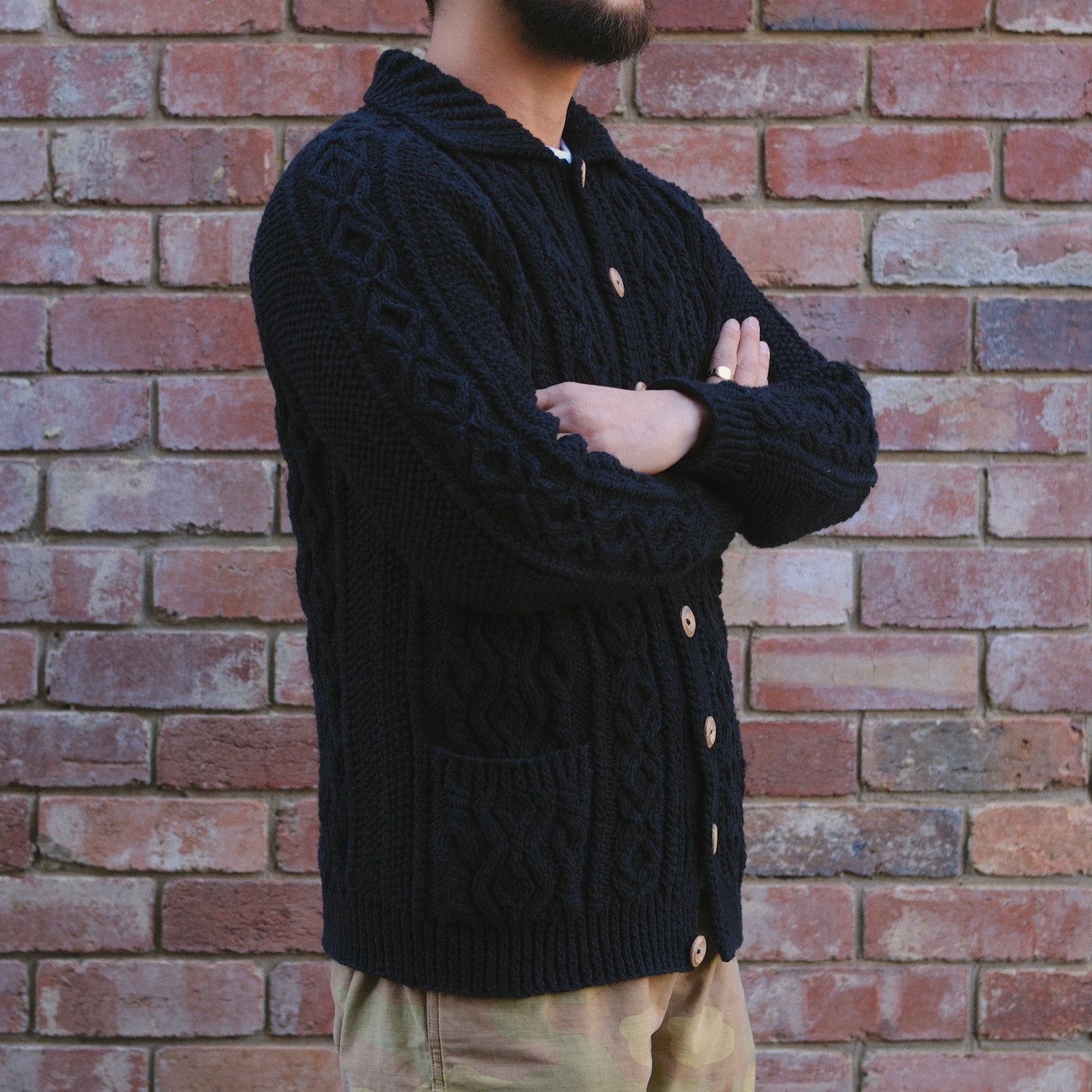 3A Lumber Cardigan / Black Cotton