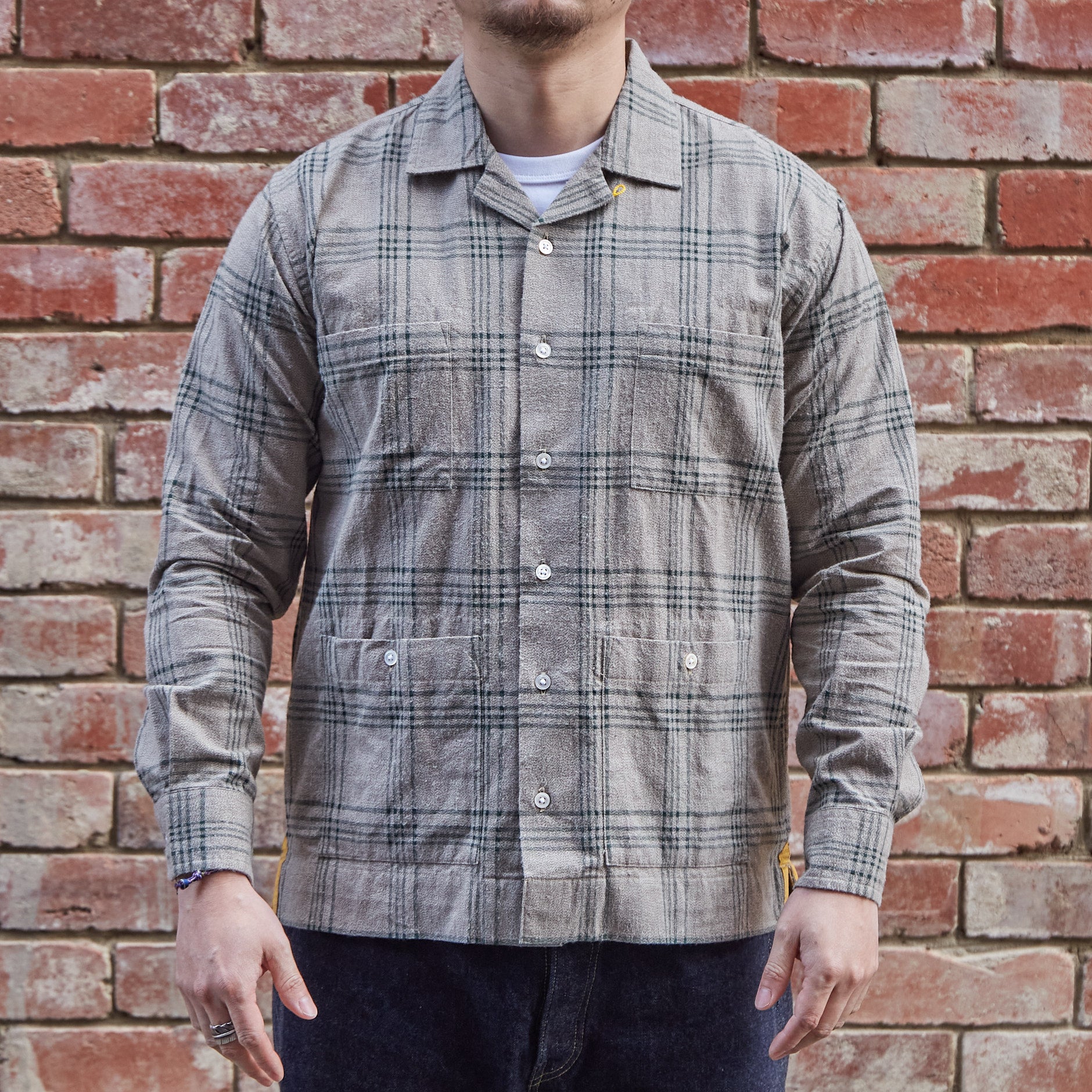 Madras Cuban Shirt / Khaki