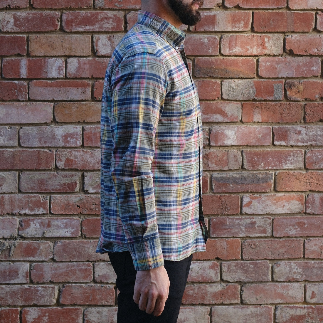 Madras Button Down Shirt / Amazonite Combo