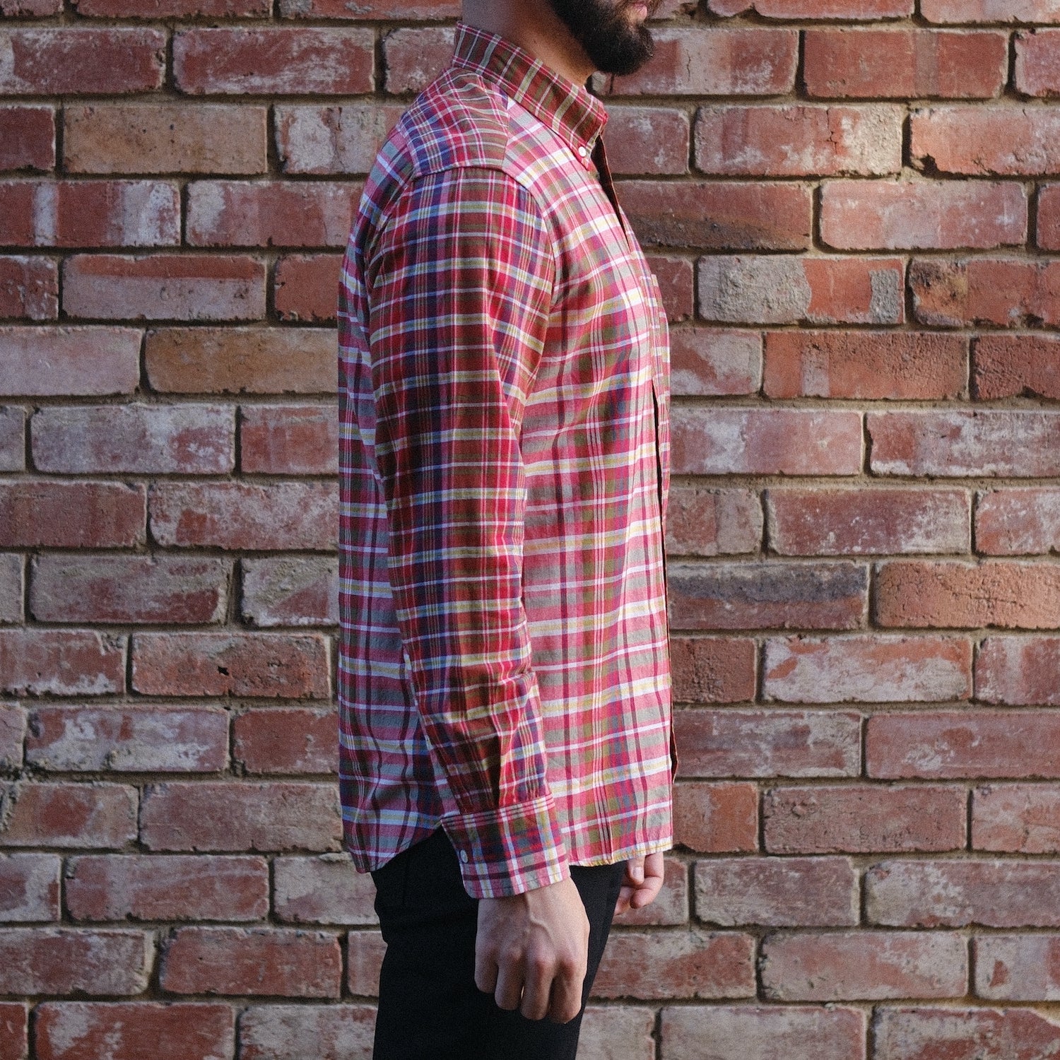 Madras Button Down Shirt / Carnelian Combo