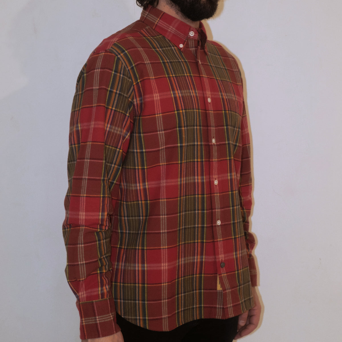 Madras Button Down Shirt / Red Check