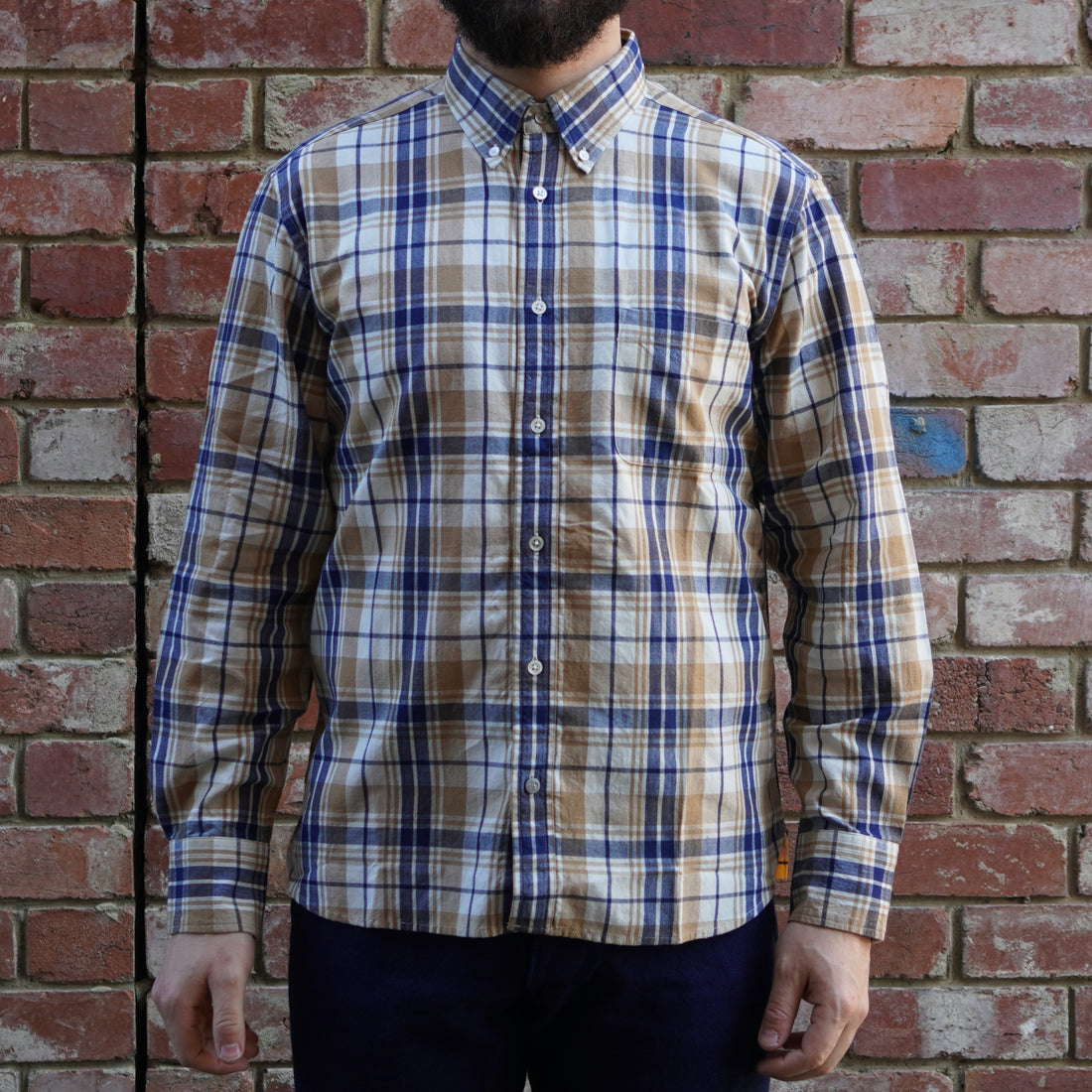 Madras Button Down Shirt / Yellow check