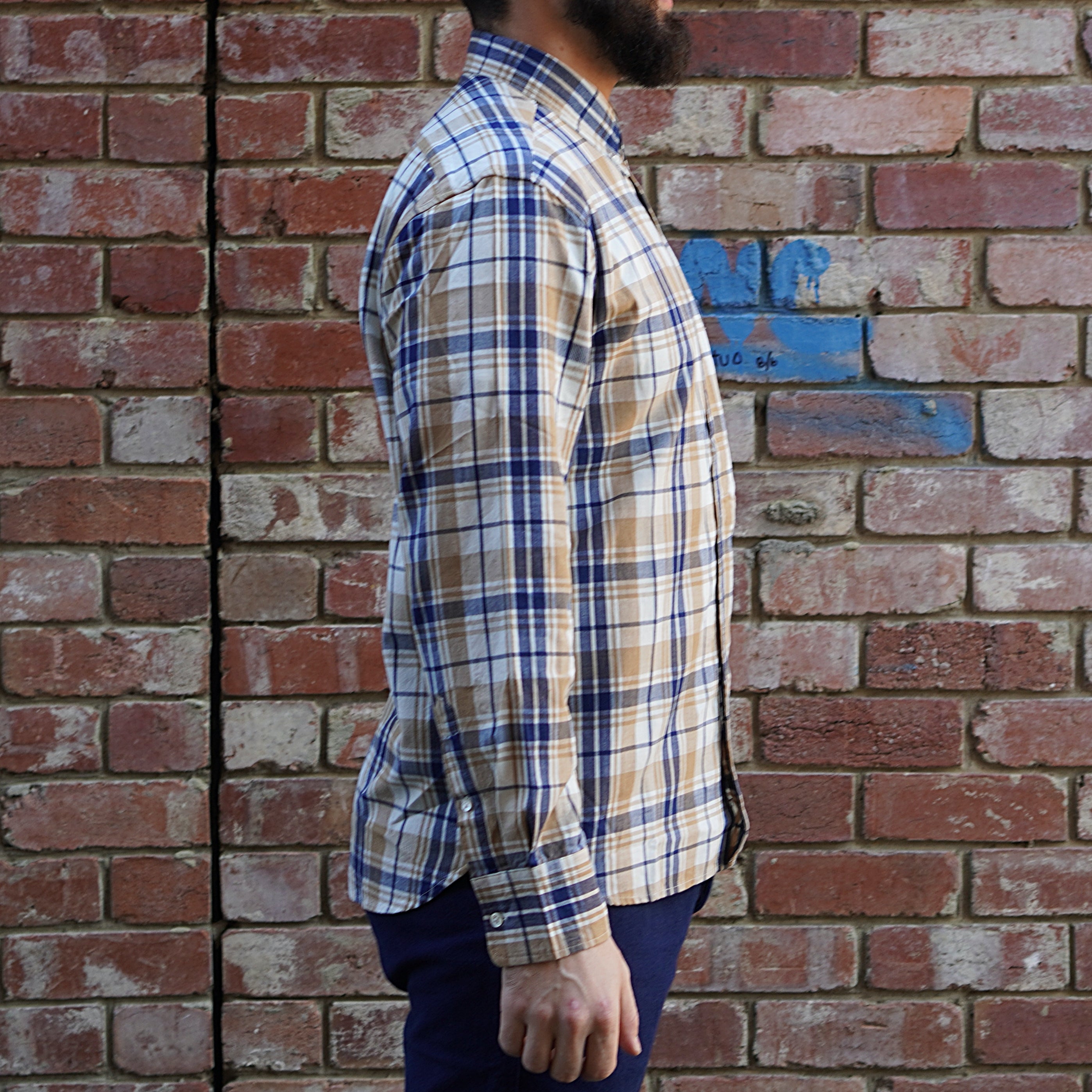 Madras Button Down Shirt / Yellow check