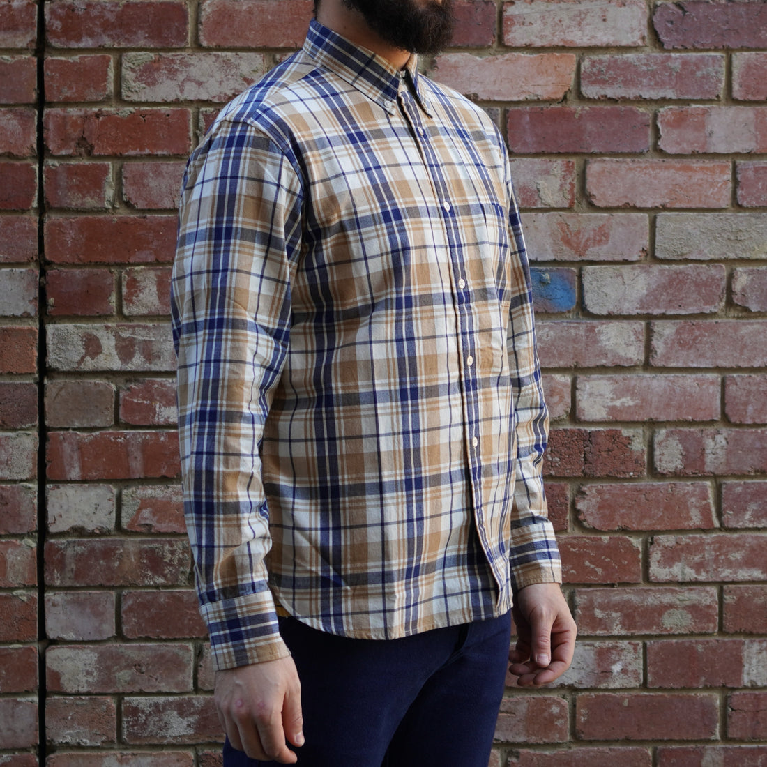 Madras Button Down Shirt / Yellow check