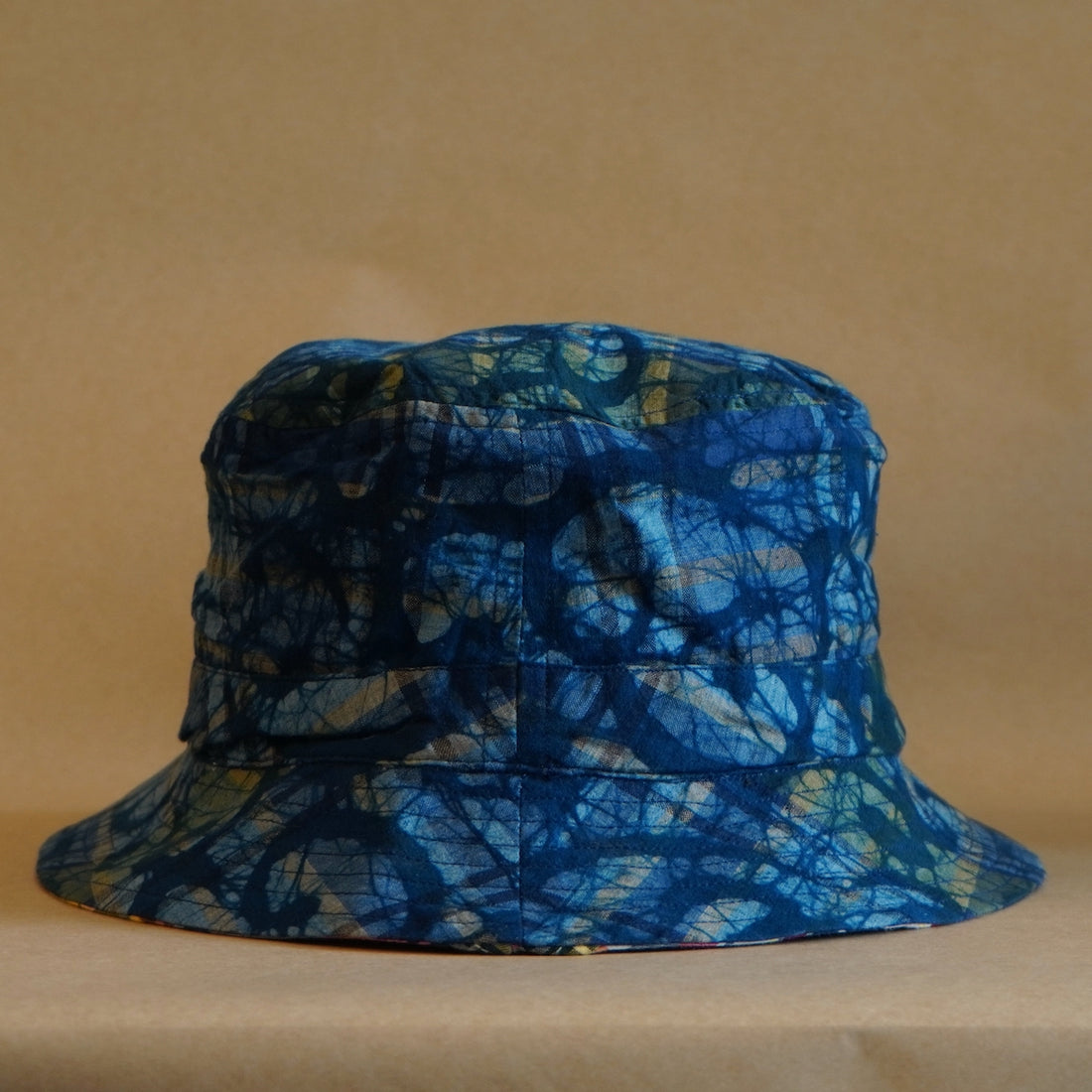 Reversible Bucket Hat / Multi Check / Indigo Print