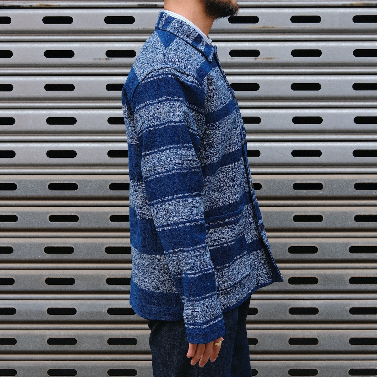 Stout Shirt Jacket / Navy Stripe