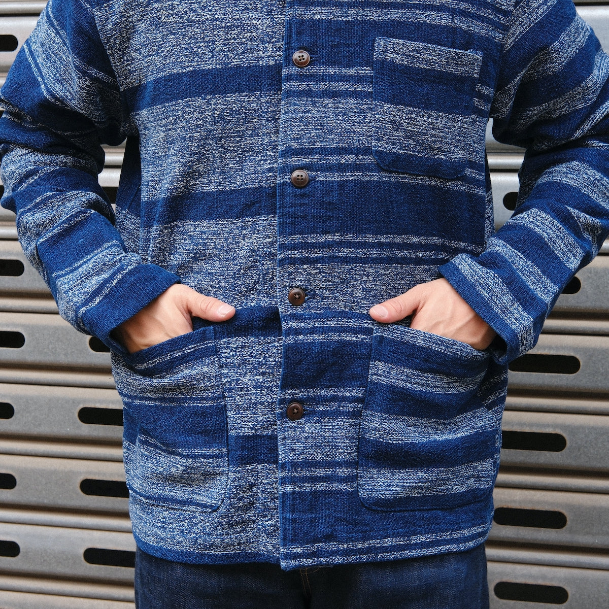 Stout Shirt Jacket / Navy Stripe