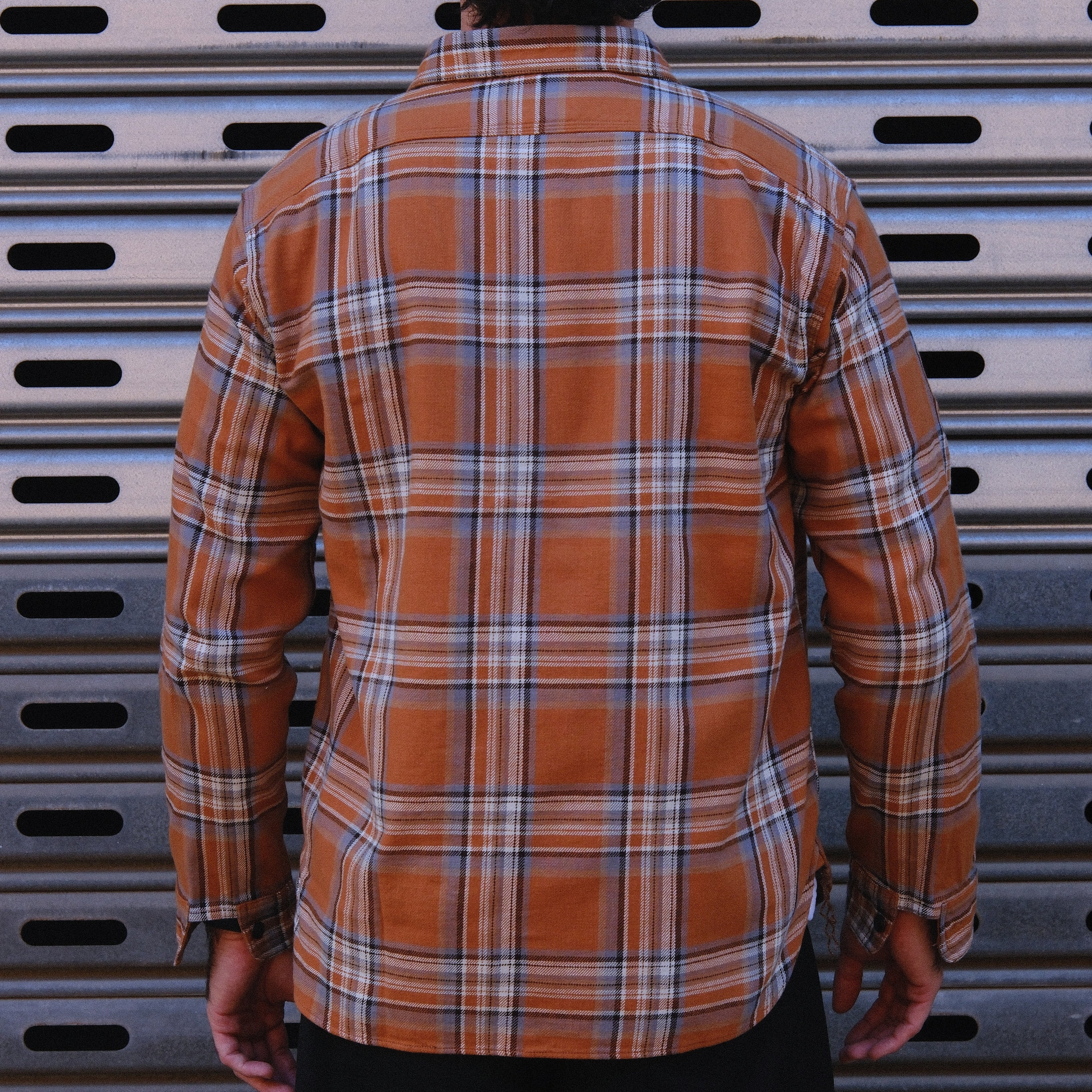1930s Flannel Shirt / Orange & Brown