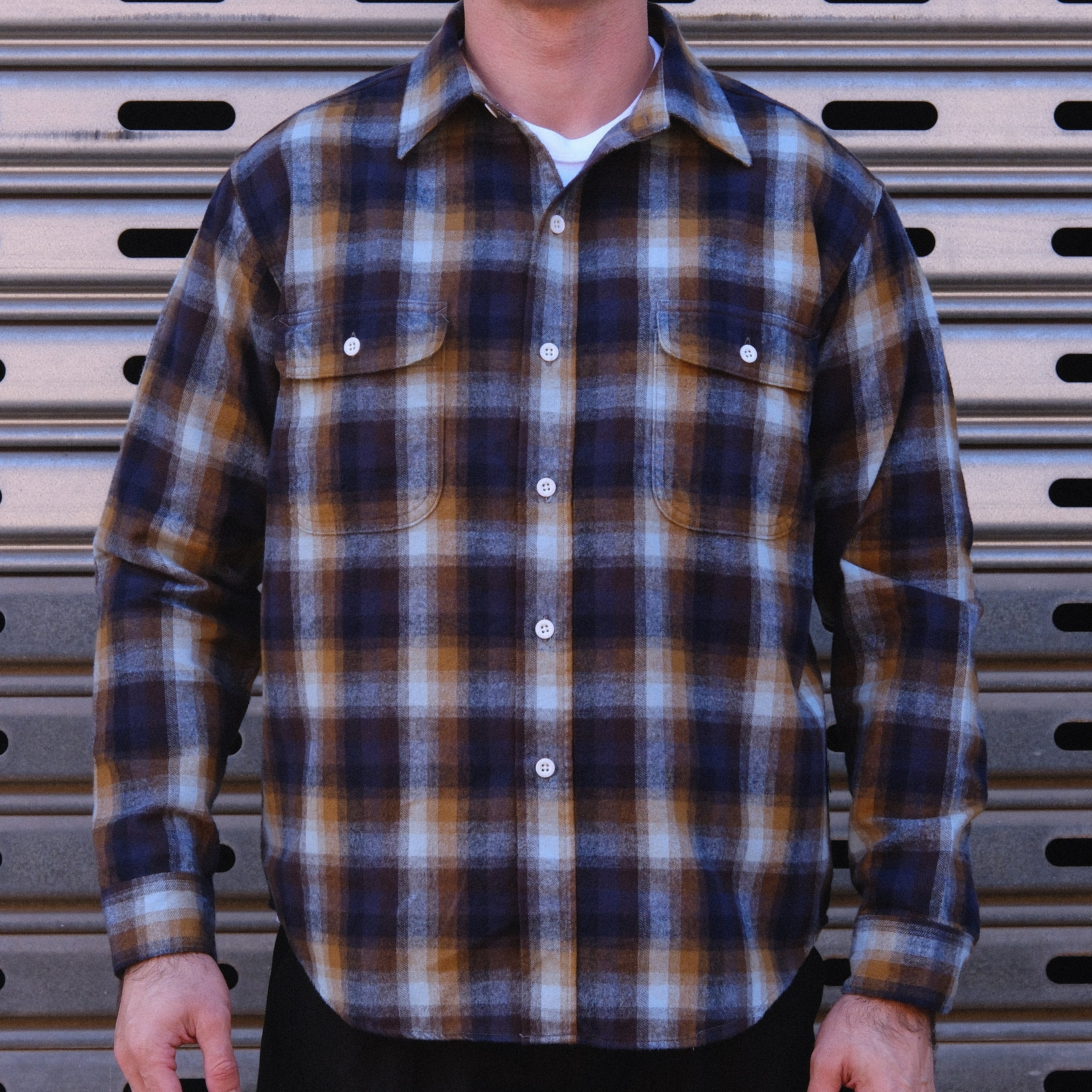 1980s Work Shirt / Navy Sax