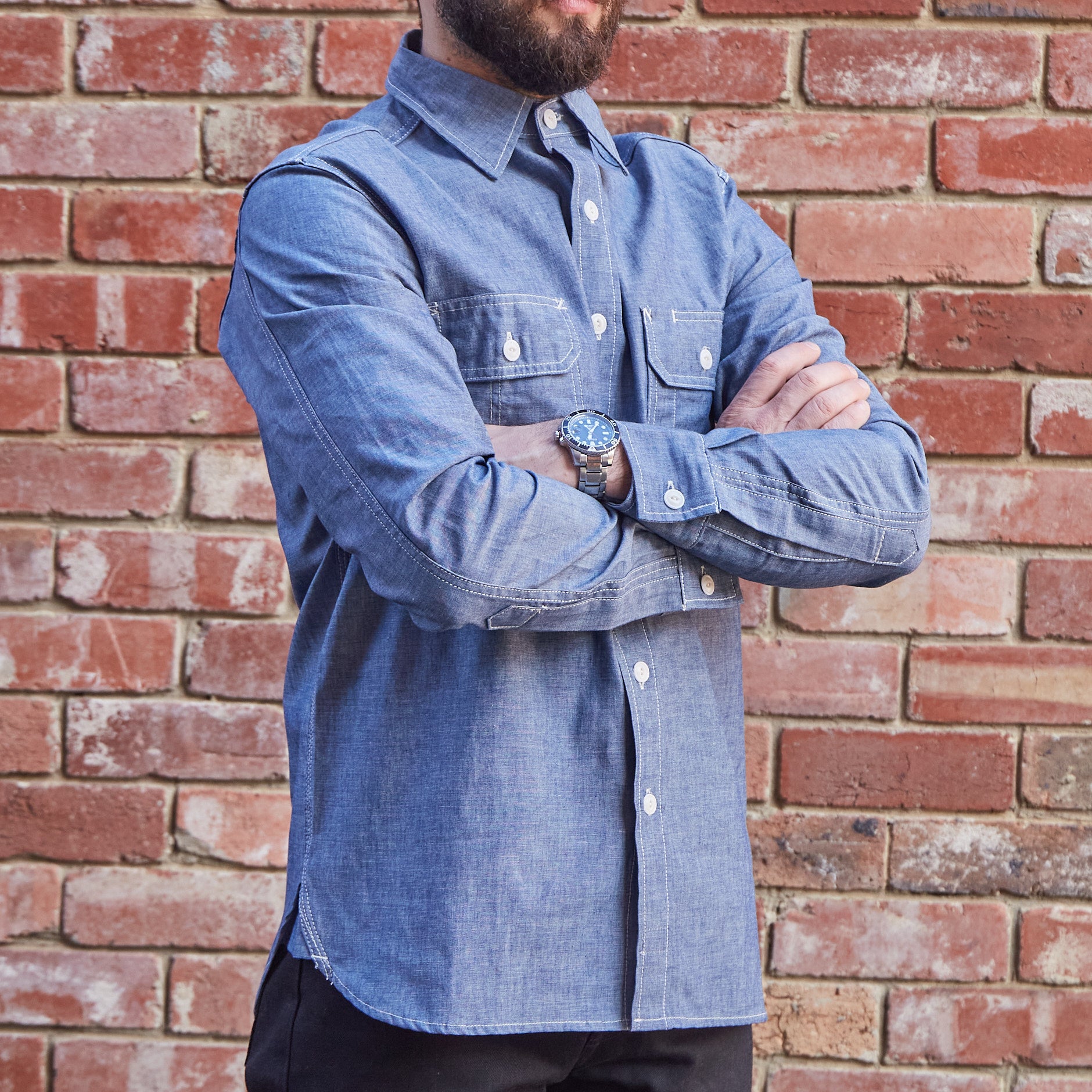 Clampdown Work Shirt / Blue Chambray