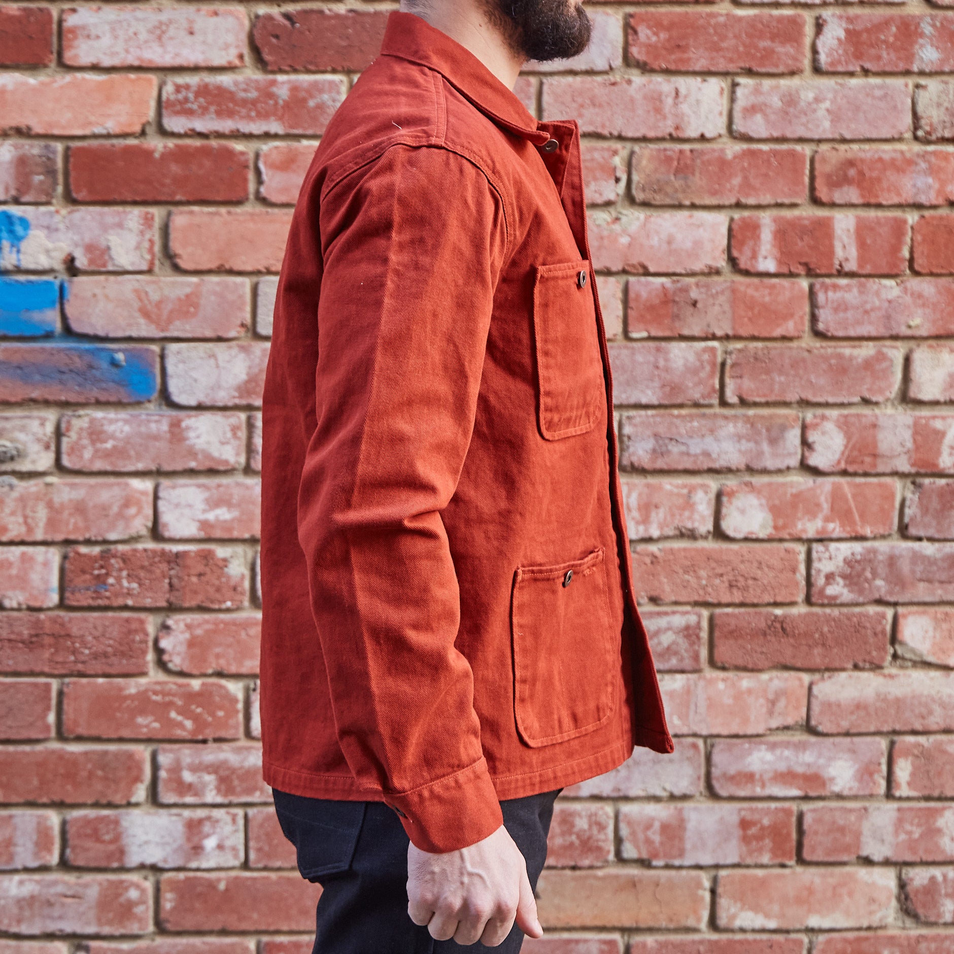 Coverall Jacket / Orange Dyed Twill