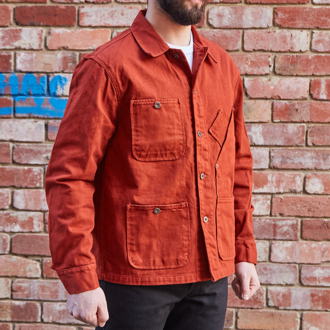 Coverall Jacket / Orange Dyed Twill