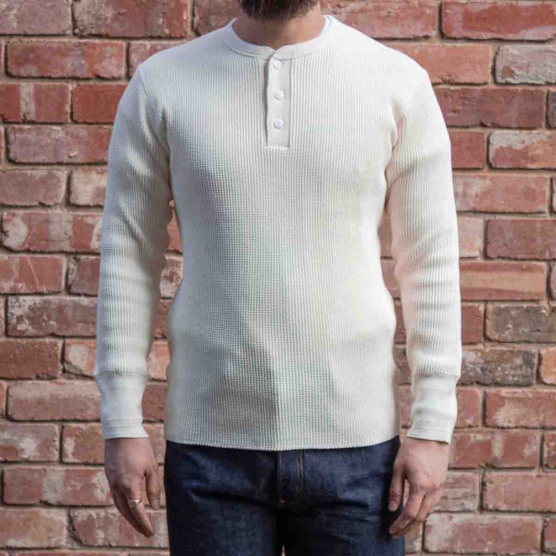 Henley Waffle Tee / Off White