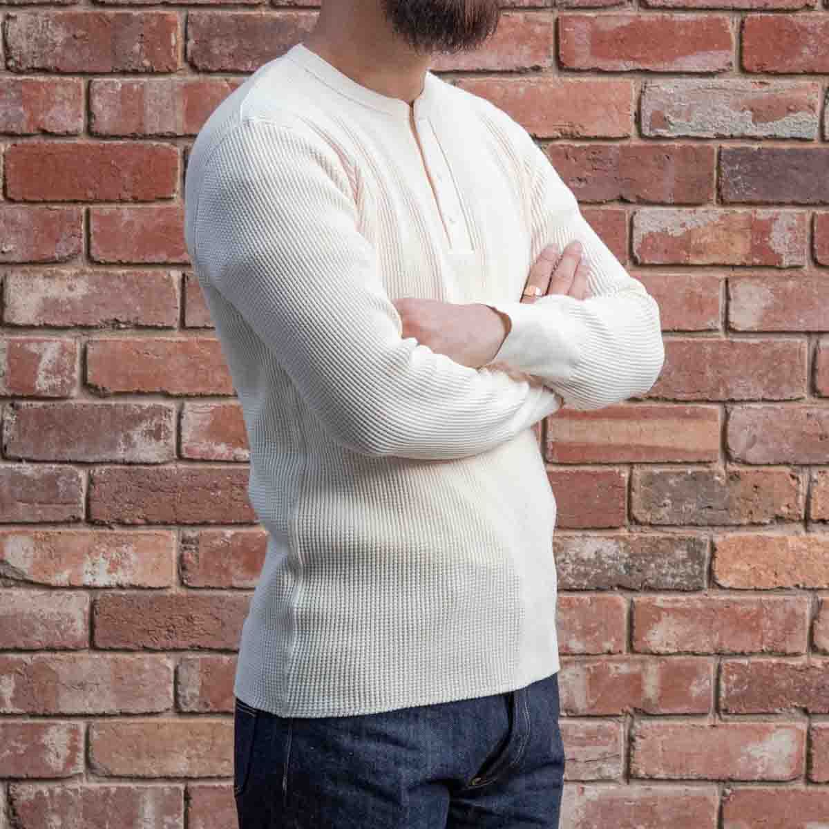 Henley Waffle Tee / Off White