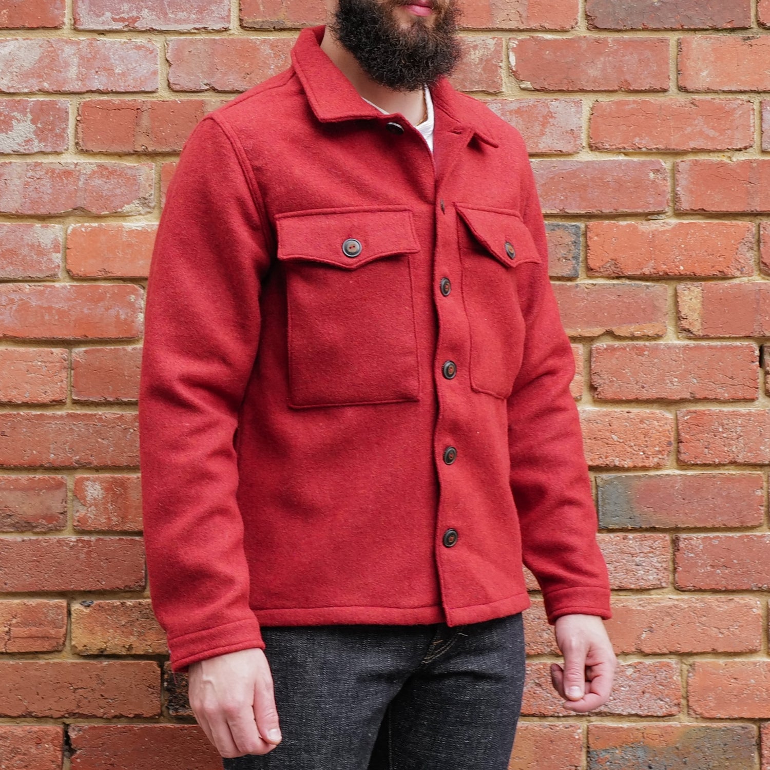 Midway Jacket / Red Wool Melton