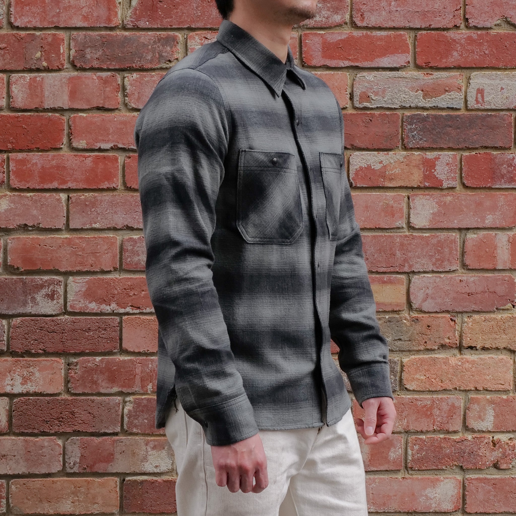 BM Work Shirt / Grey Plaid Flannel