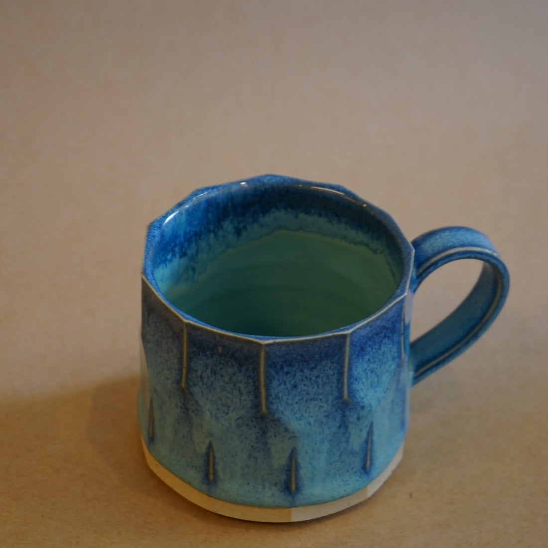 Double Cut Mug / Blue Green
