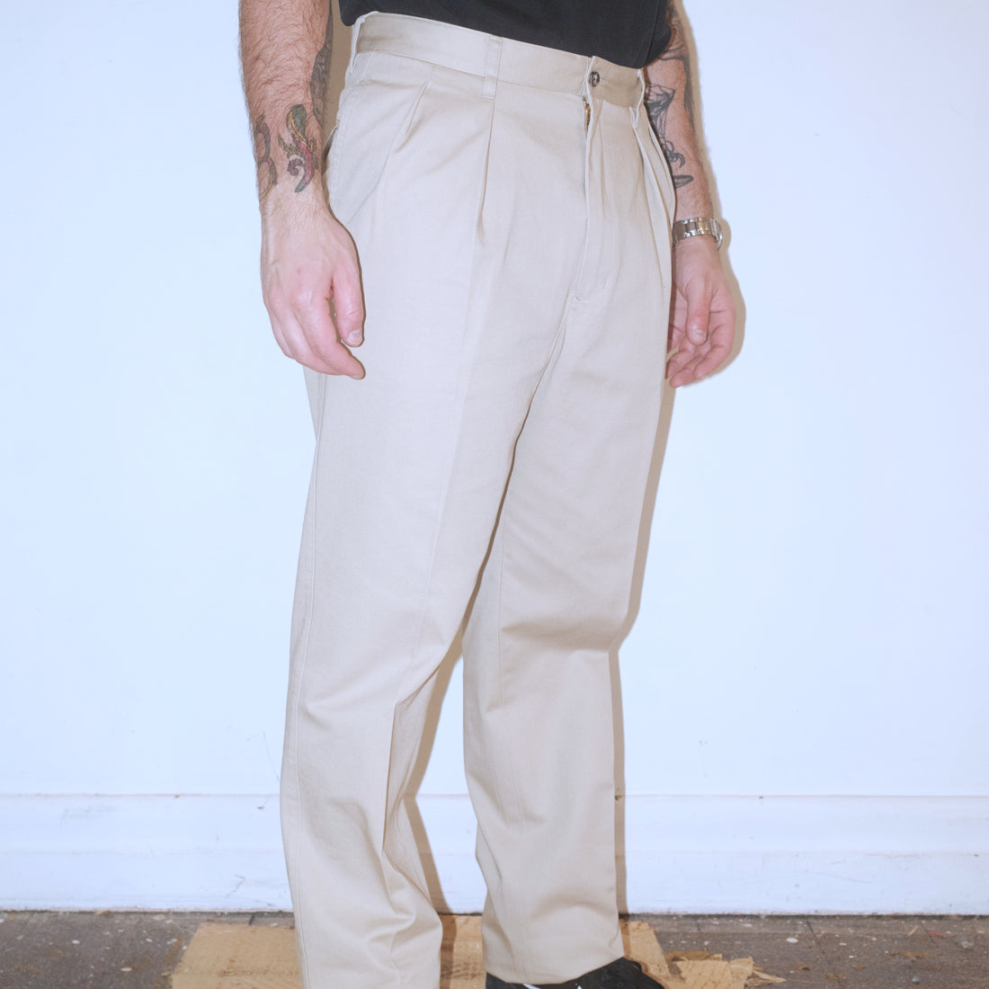 1955UC / 2 Pleated Chinos Trousers / Beige