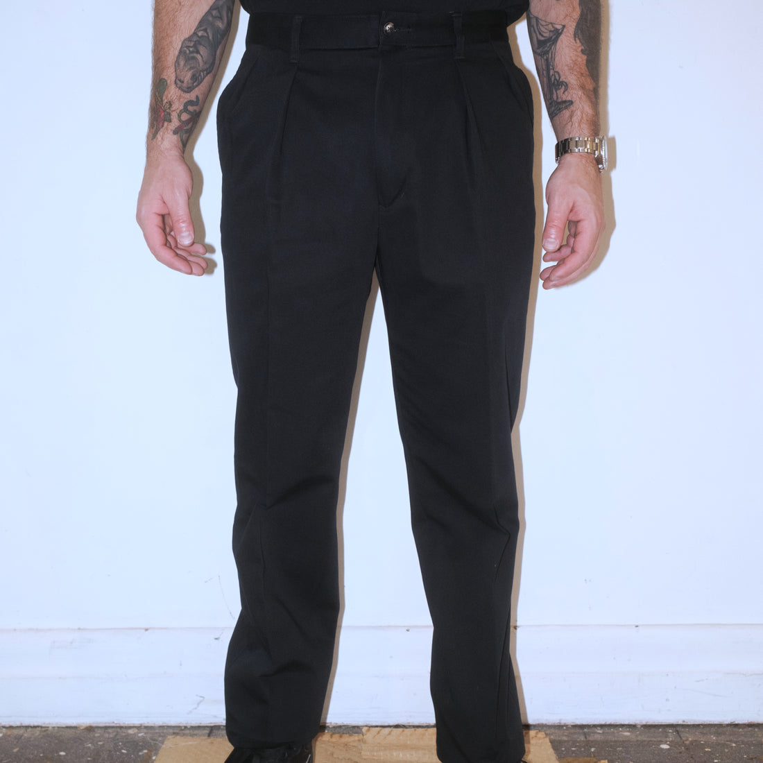 1955UC / 2 Pleated Chinos Trousers / Navy