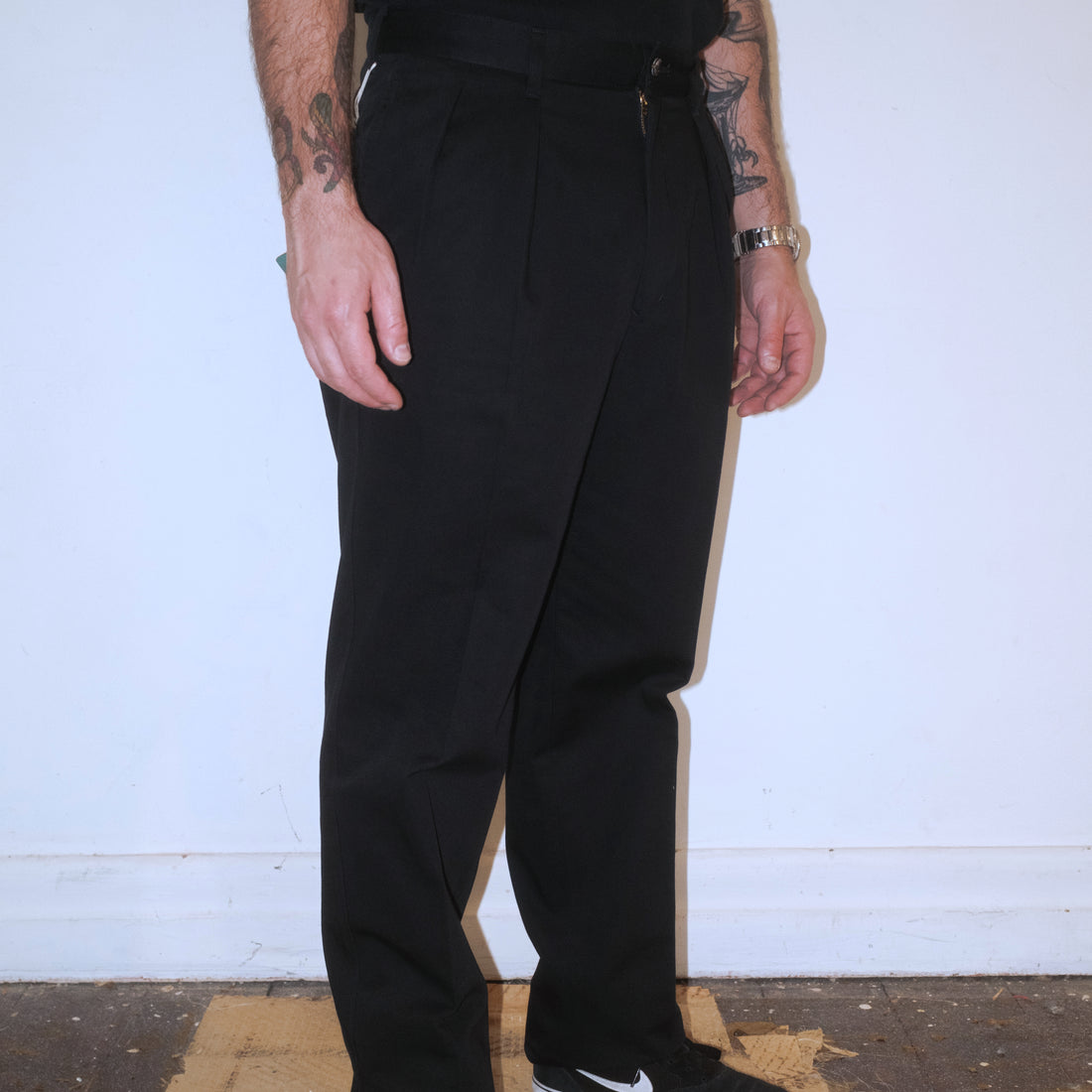1955UC / 2 Pleated Chinos Trousers / Navy