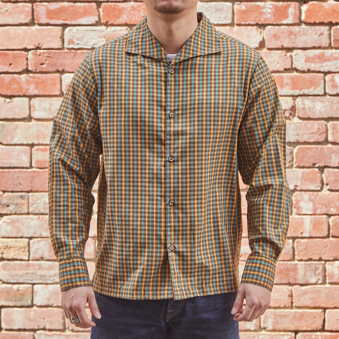 Italian Collar Shirt / Brown