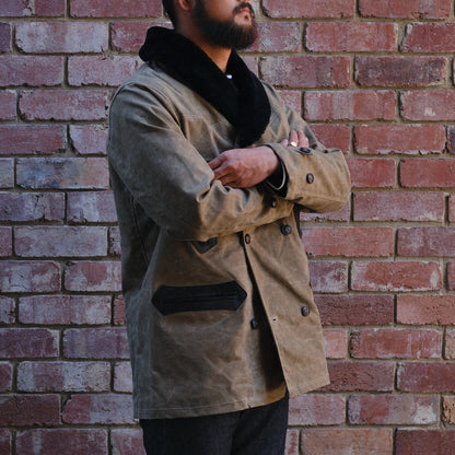 Tollgate Wool Coat / Wax Canvas / Tobacco