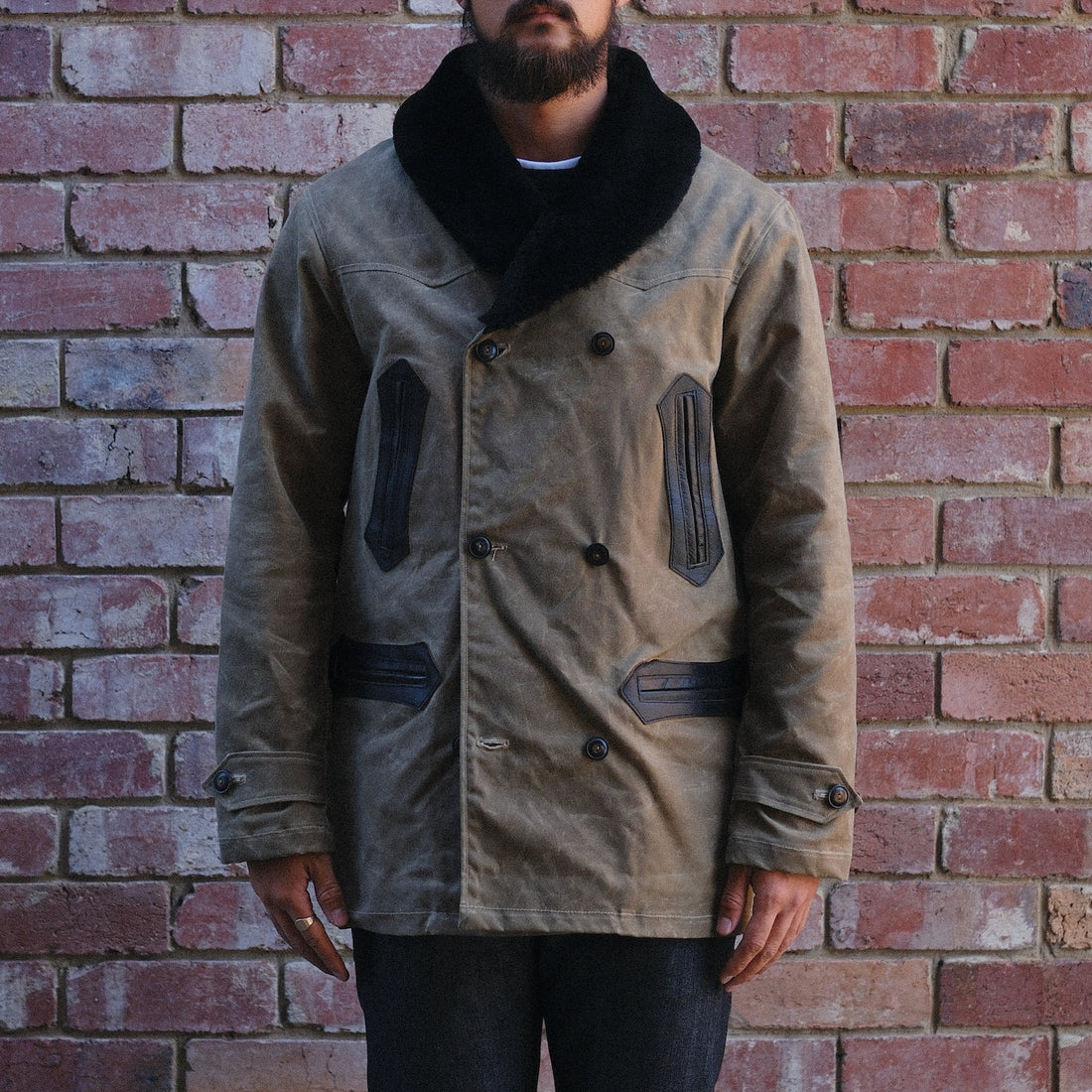 Tollgate Wool Coat / Wax Canvas / Tobacco