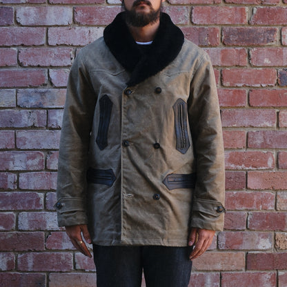 Tollgate Wool Coat / Wax Canvas / Tobacco