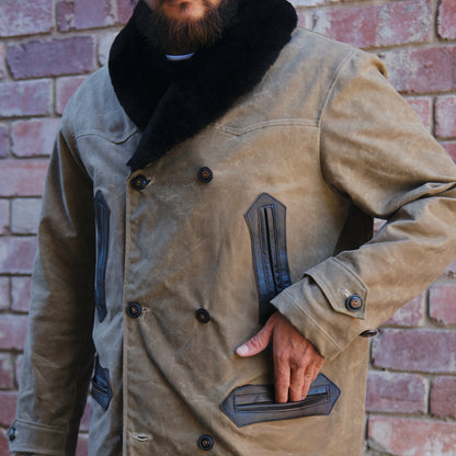 Tollgate Wool Coat / Wax Canvas / Tobacco
