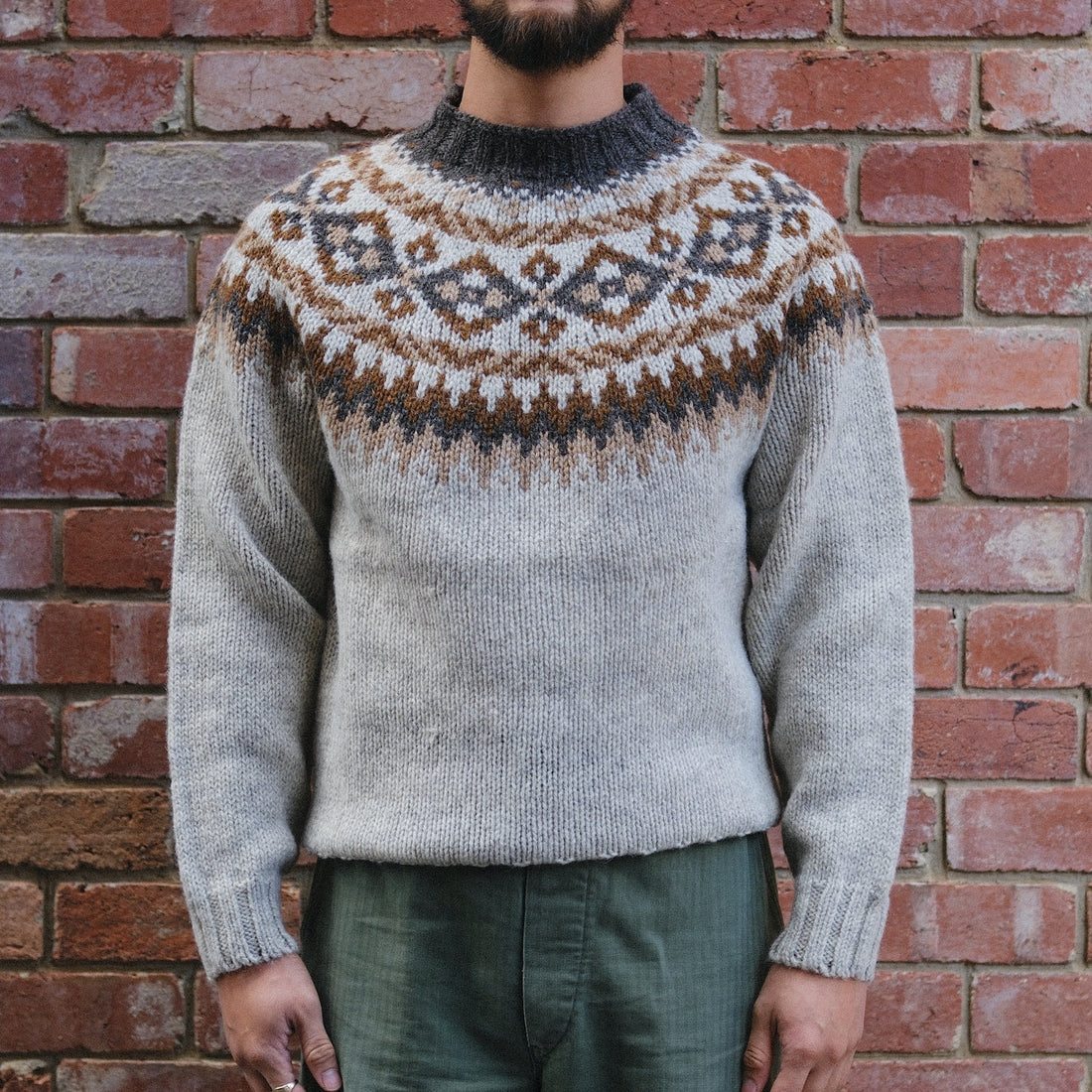 Fairisle Yoke Crew Sweater / Portland