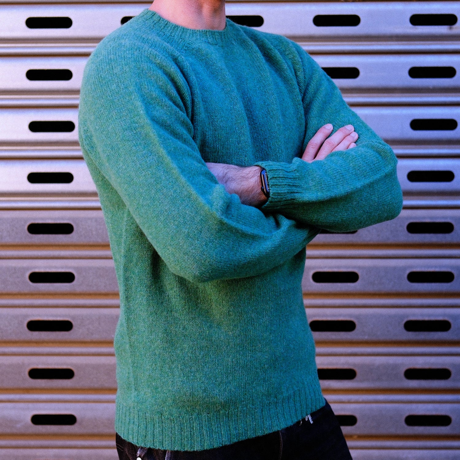 Wool Crew Pullover / Evergreen