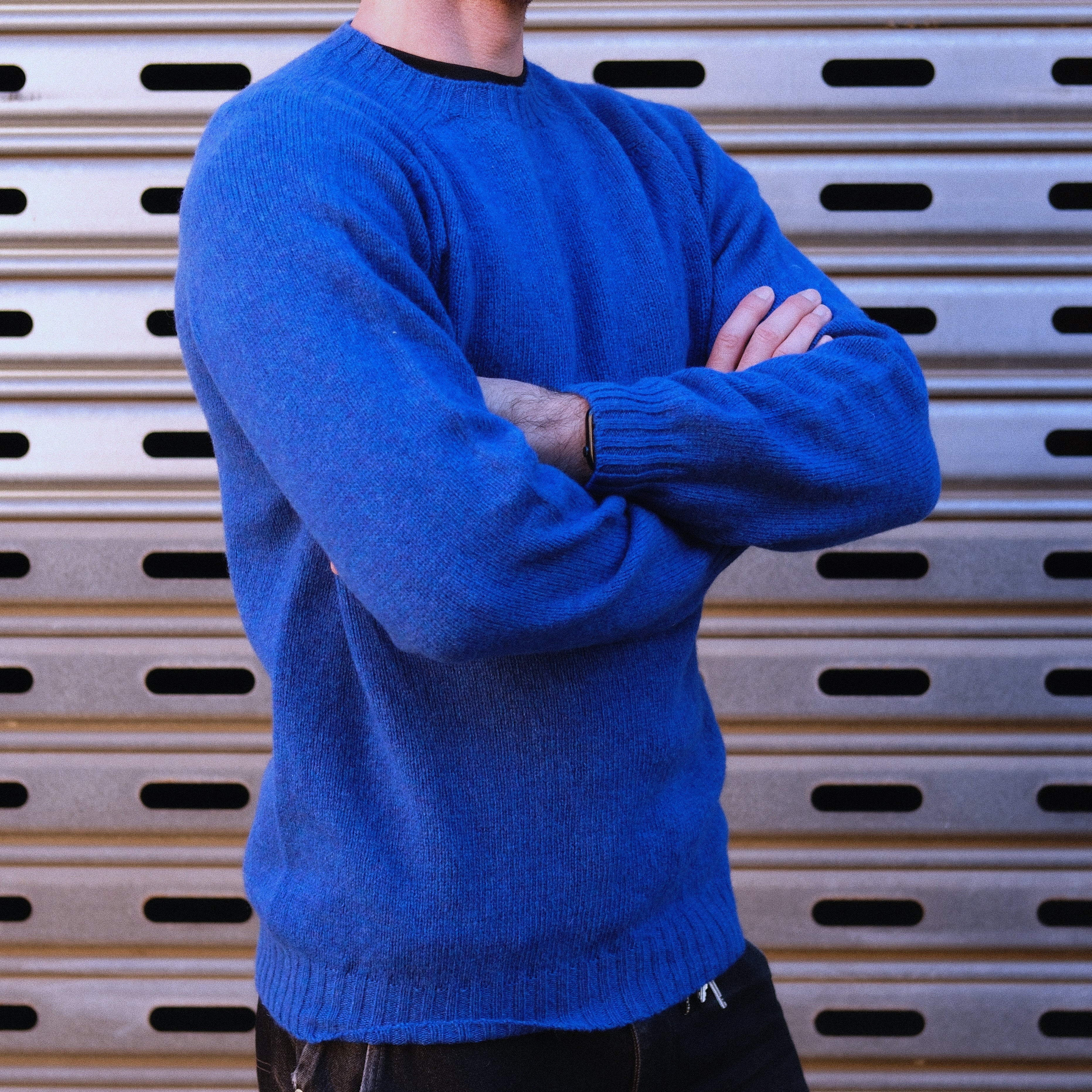 Wool Crew Pullover / Sapphire