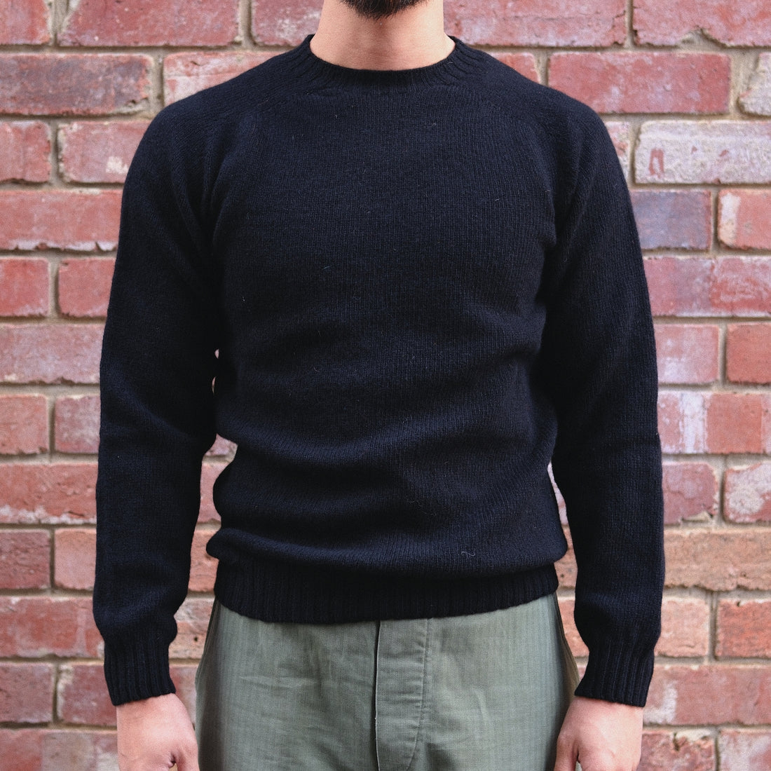 Wool Crew Pullover / Black