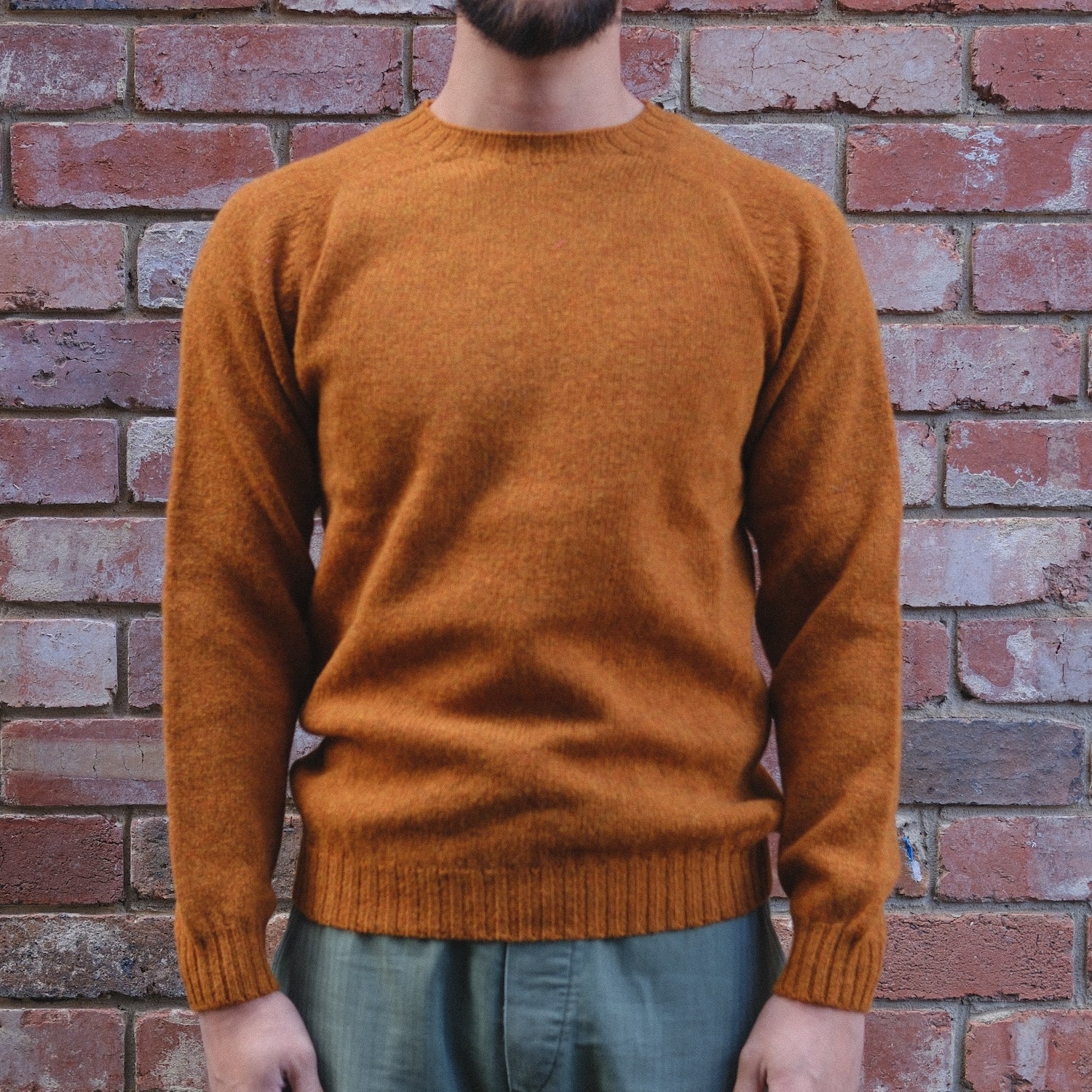 Wool Crew Pullover / Vintage Orange
