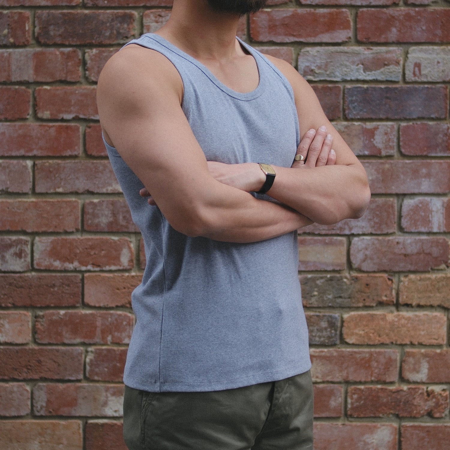 Heavyweight Rib Tank Top / H.GREY