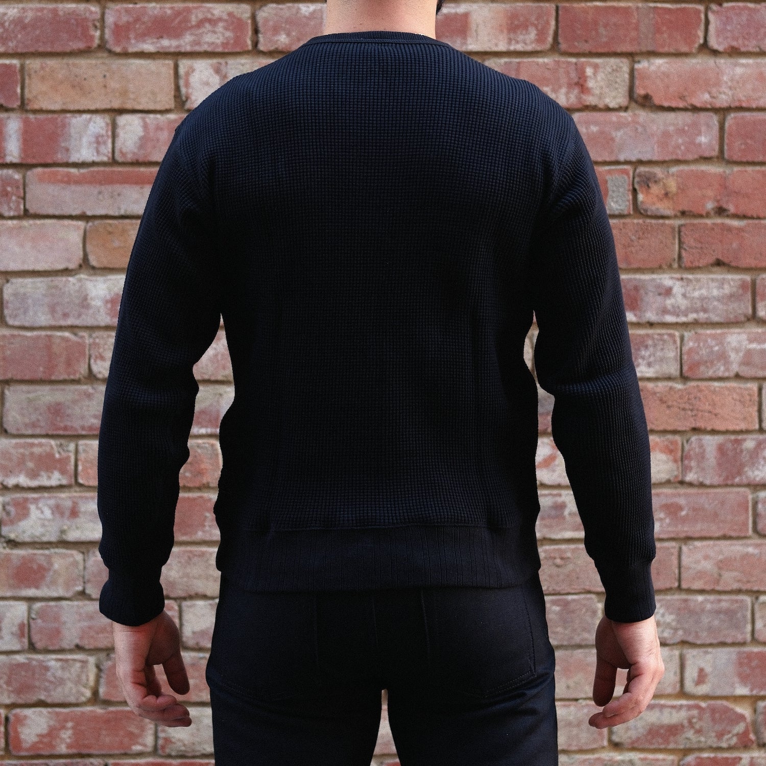 Thermal Sweatshirt/  Waffle Black