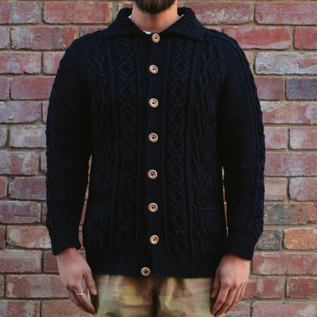 3A Lumber Cardigan / Black Cotton