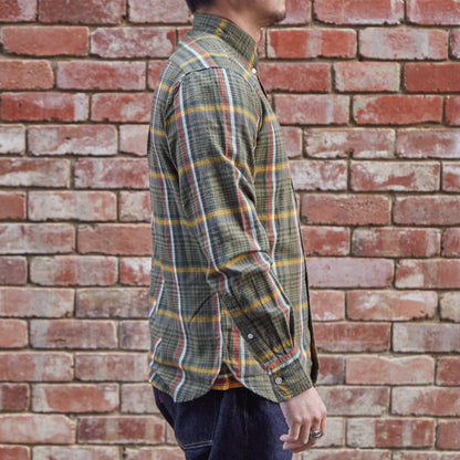 Madras Button Down Shirt / Olive Check